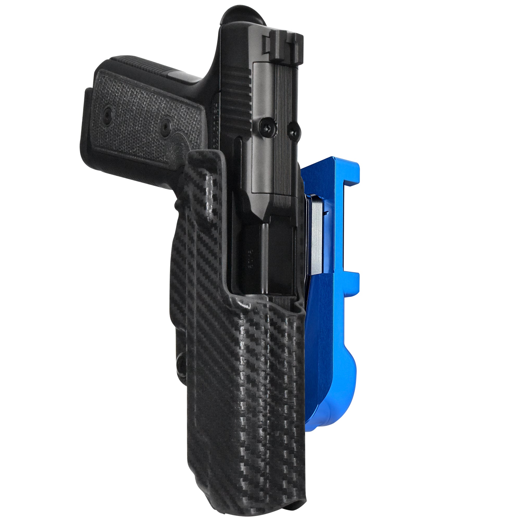 Daniel Defense H9 IDPA Quick Mount Holster with Blue Belt Attachment, Carbon Fiber Holster Shell