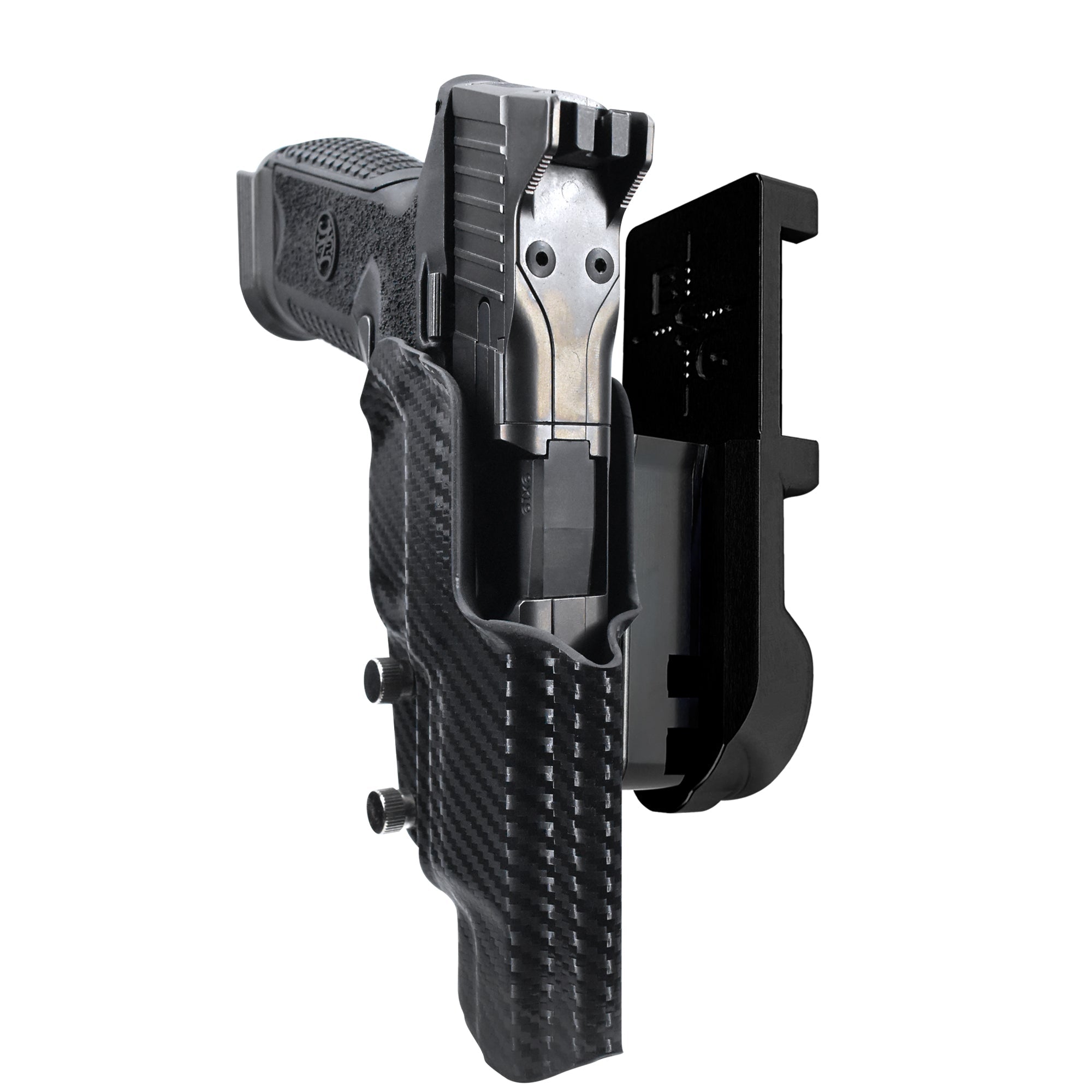 FN 509 LS Edge IPSC/USPA Quick Mount Holster with Black Belt Attachment, Carbon Fiber Holster Shell