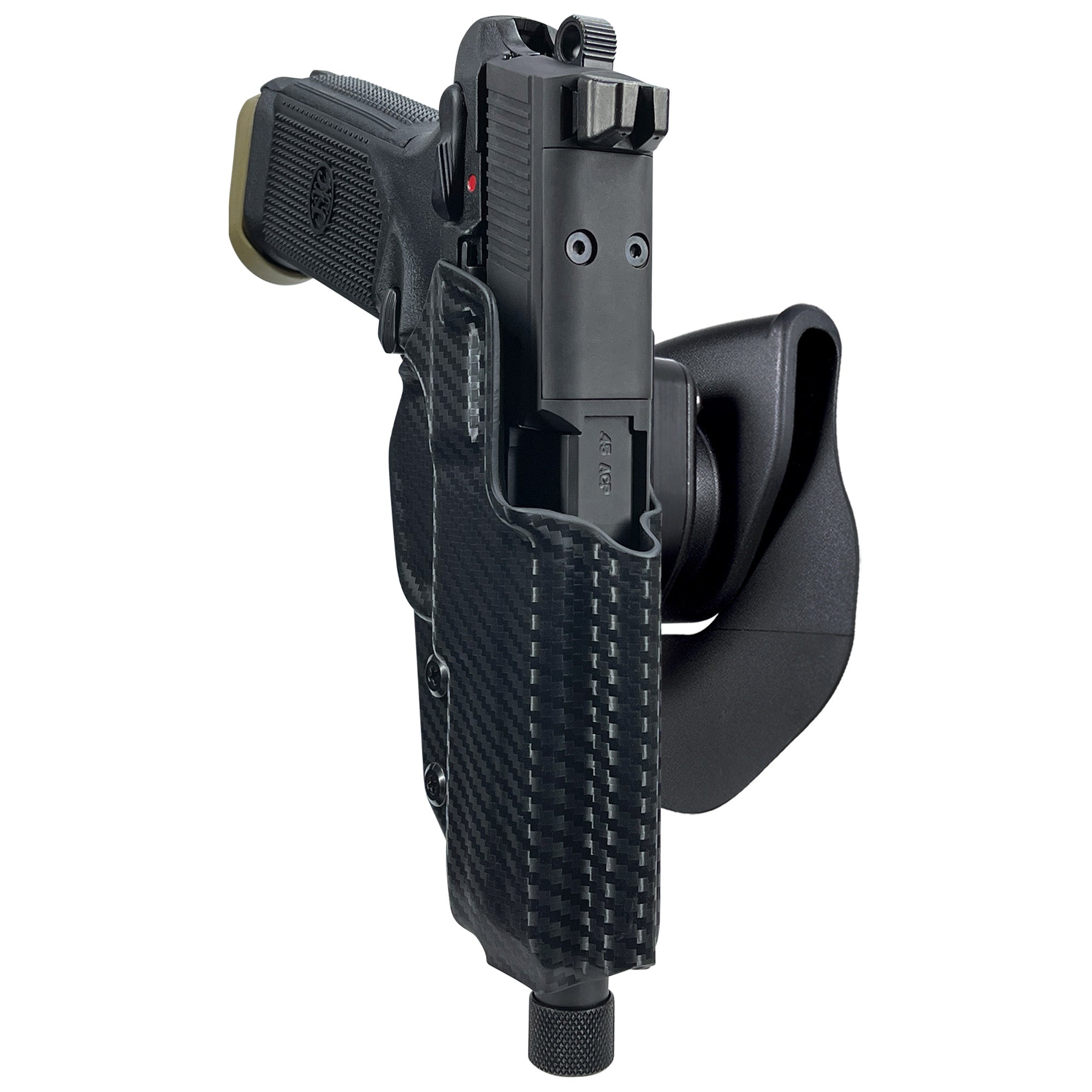 FN FNX-45 Tactical OWB Quick Release Paddle Holster in Carbon Fiber