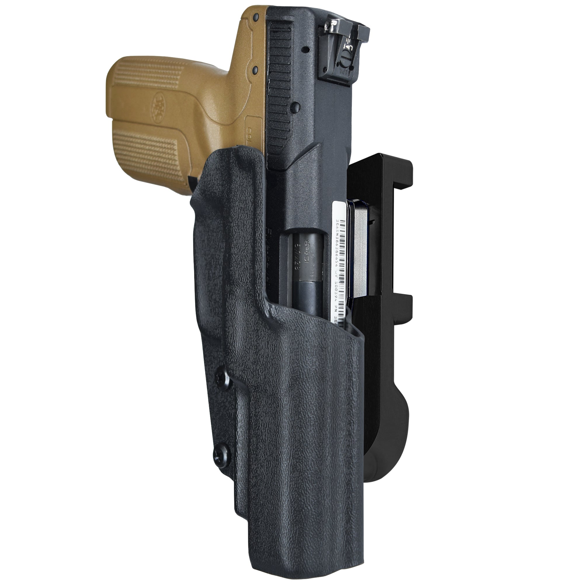FN Five-seveN MK1 IDPA Quick Mount Holster with Black Belt Attachment, Black Holster Shell