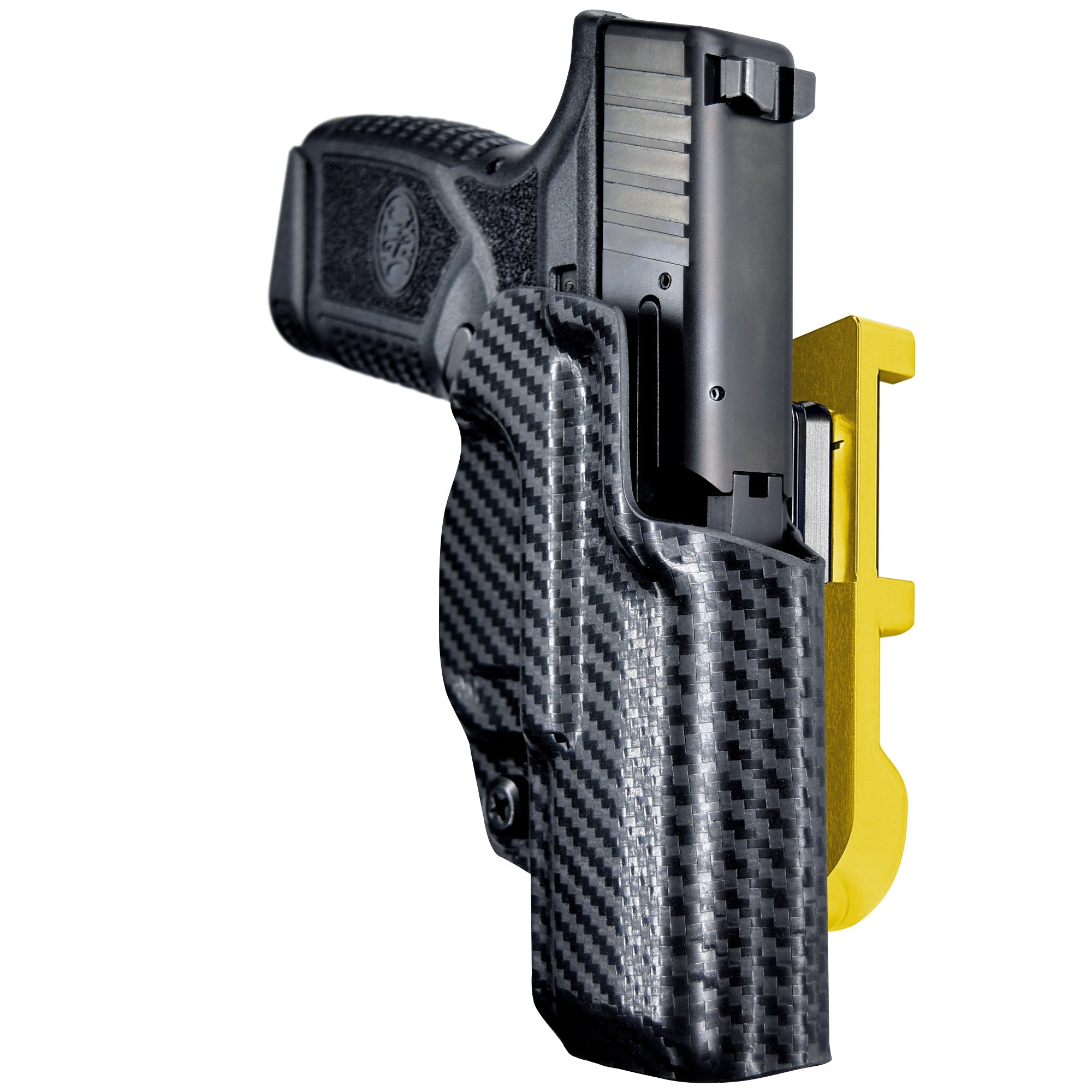 FN Reflex IDPA Quick Mount Holster with 24K Gold Belt Attachment, Carbon Fiber Holster Shell