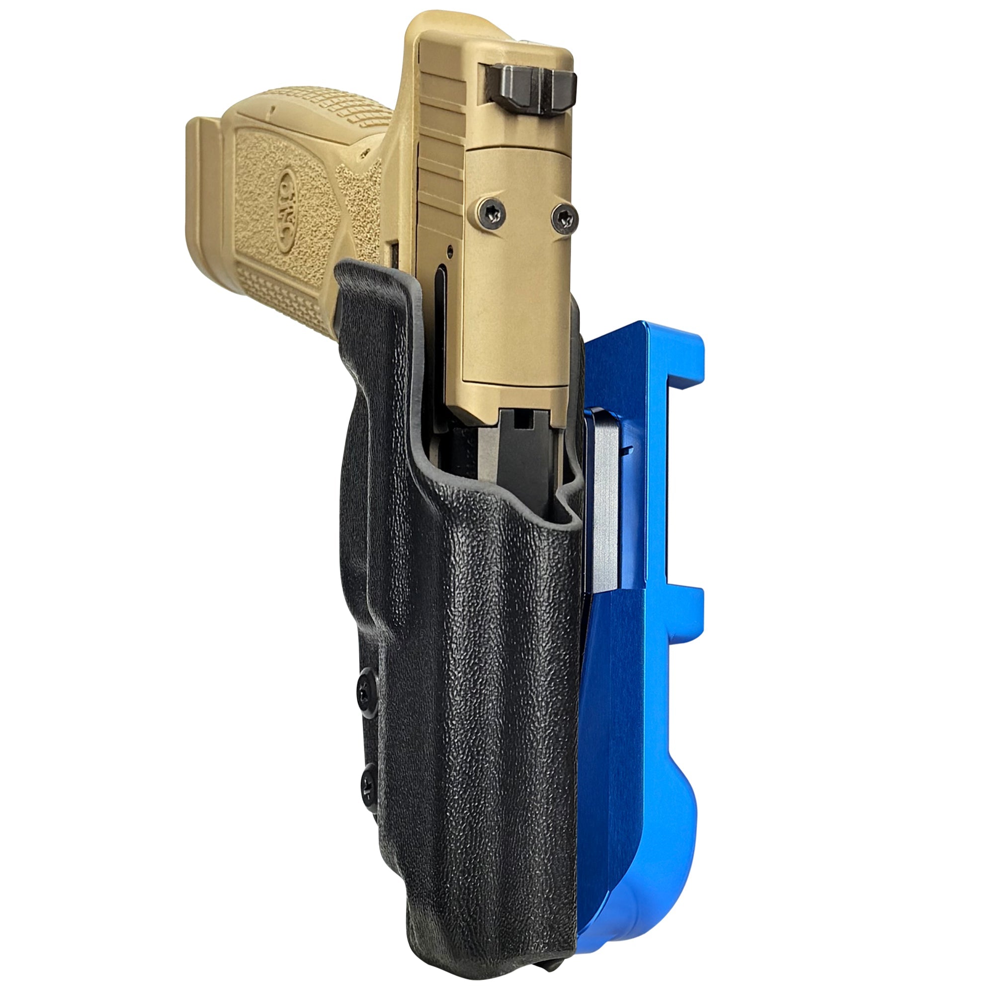 FN Reflex XL IDPA Quick Mount Holster with Blue Belt Attachment, Black Holster Shell