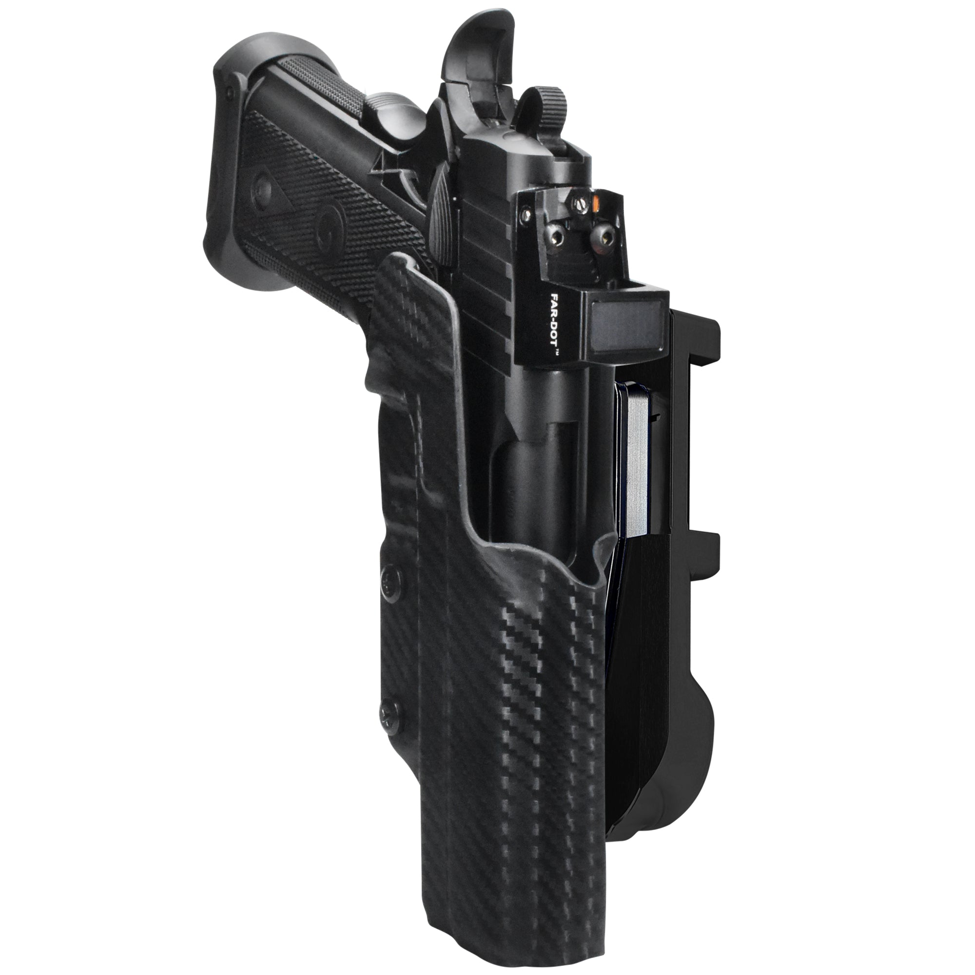 Girsan Witness2311 IDPA Quick Mount Holster with Black Belt Attachment, Carbon Fiber Holster Shell