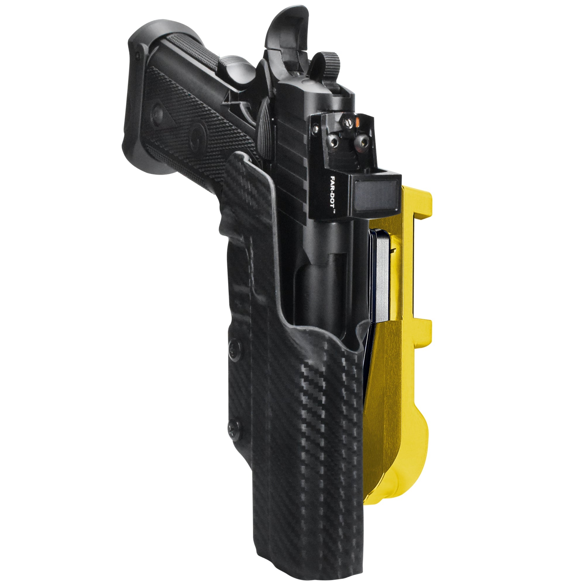 Girsan Witness2311 IDPA Quick Mount Holster with 24K Gold Belt Attachment, Carbon Fiber Holster Shell