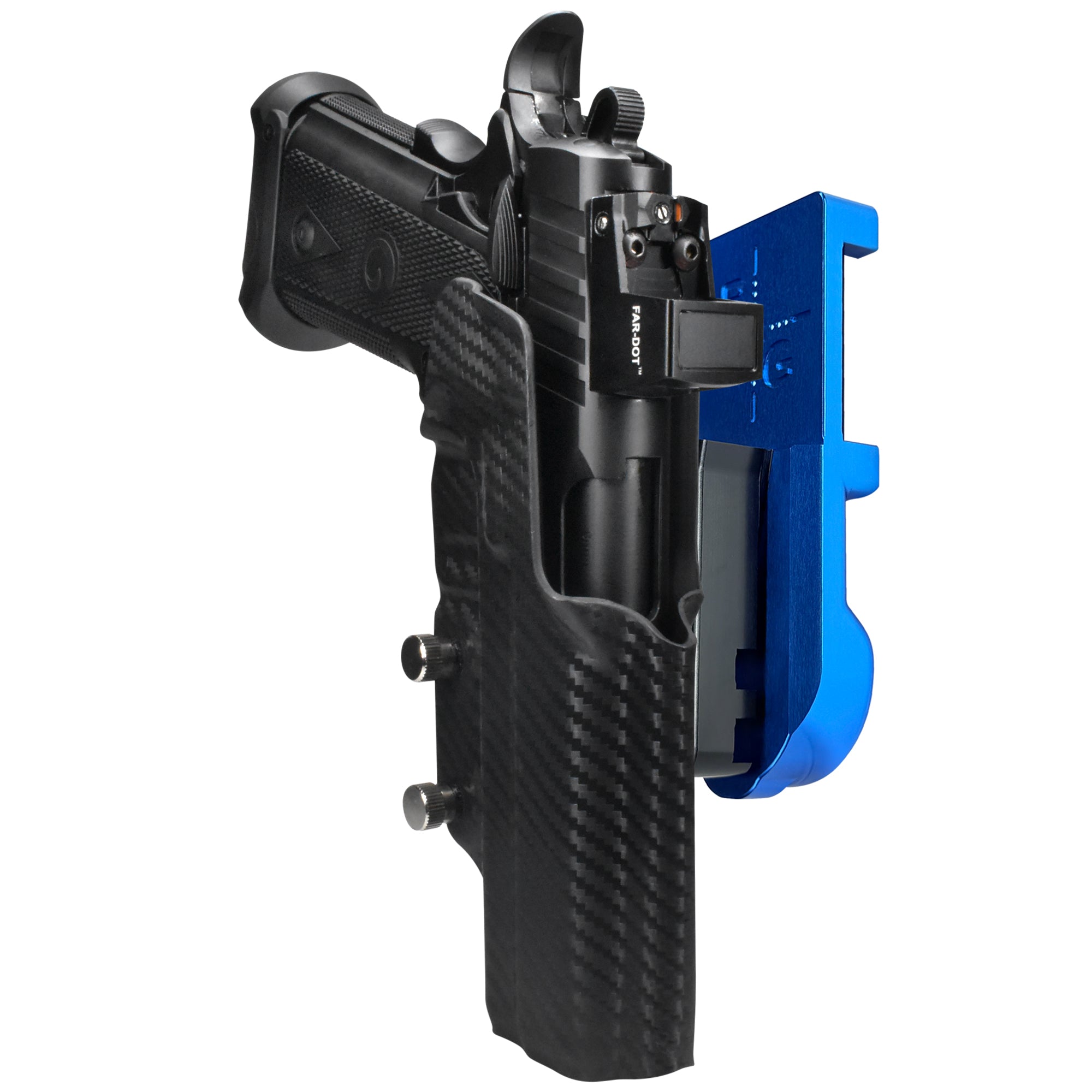 Girsan Witness2311 IPSC/USPA Quick Mount Holster with Blue Belt Attachment, Carbon Fiber Holster Shell