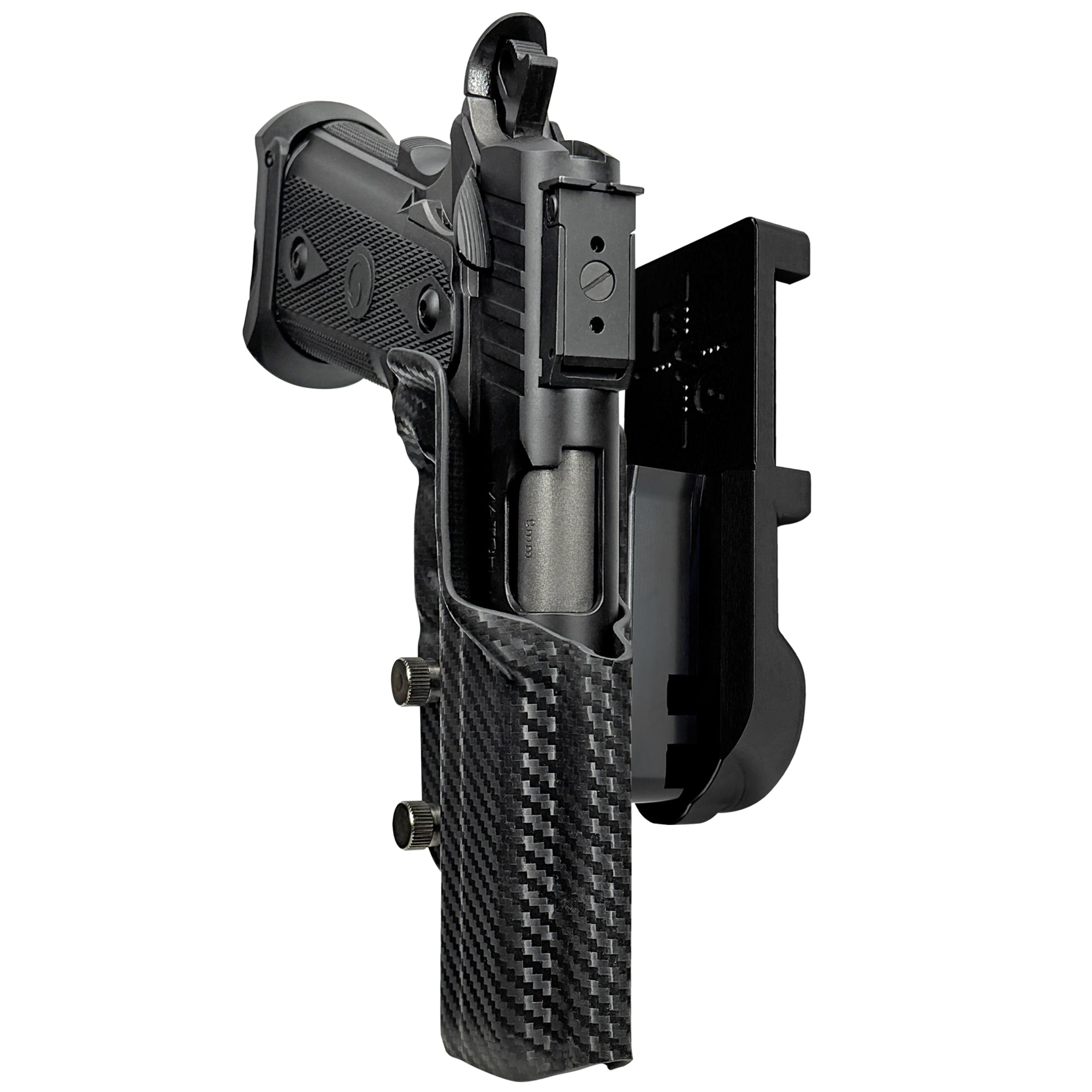 Witness2311 Match X IPSC/USPA Quick Mount Holster with Black Belt Attachment, Carbon Fiber Holster Shell