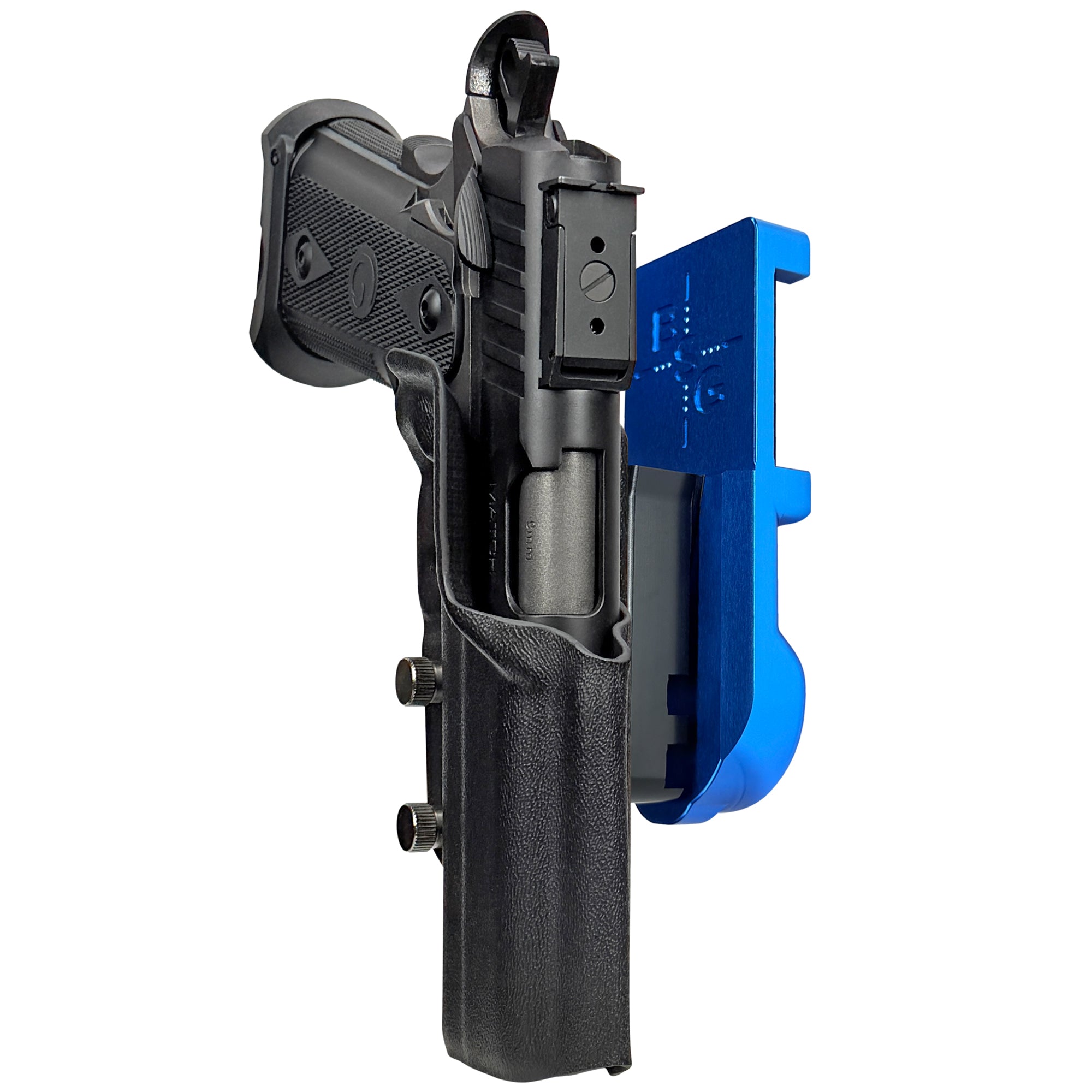 Witness2311 Match X IPSC/USPA Quick Mount Holster with Blue Belt Attachment, Black Holster Shell
