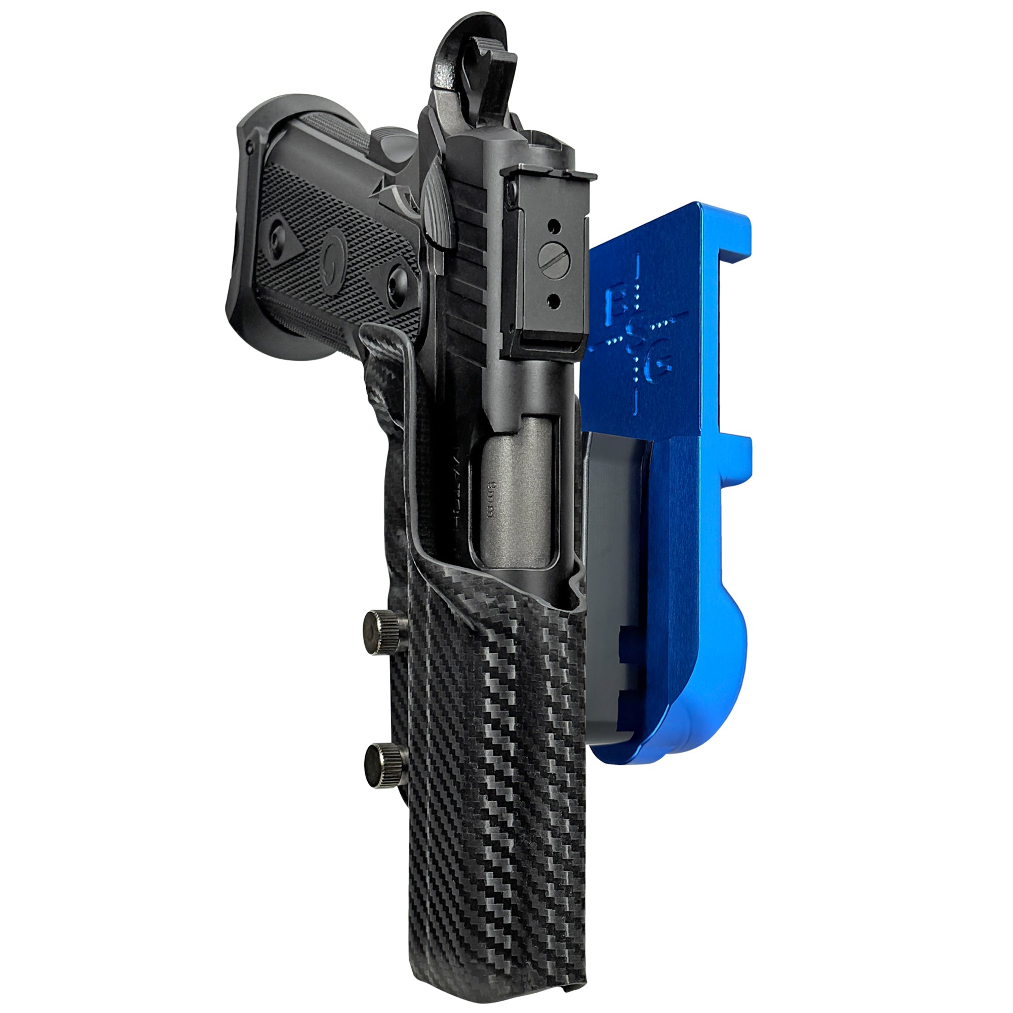 Witness2311 Match X IPSC/USPA Quick Mount Holster with Blue Belt Attachment, Carbon Fiber Holster Shell
