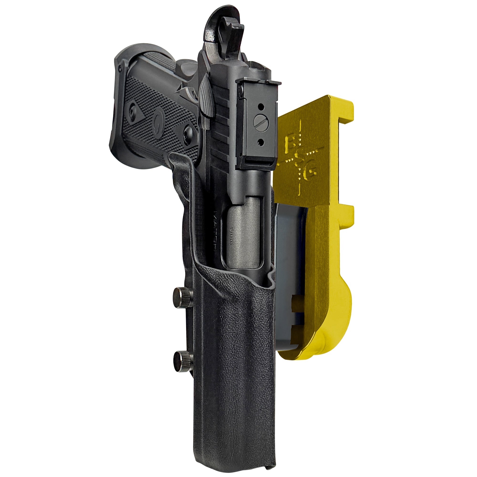 Witness2311 Match X IPSC/USPA Quick Mount Holster with 24K Gold Belt Attachment, Black Holster Shell