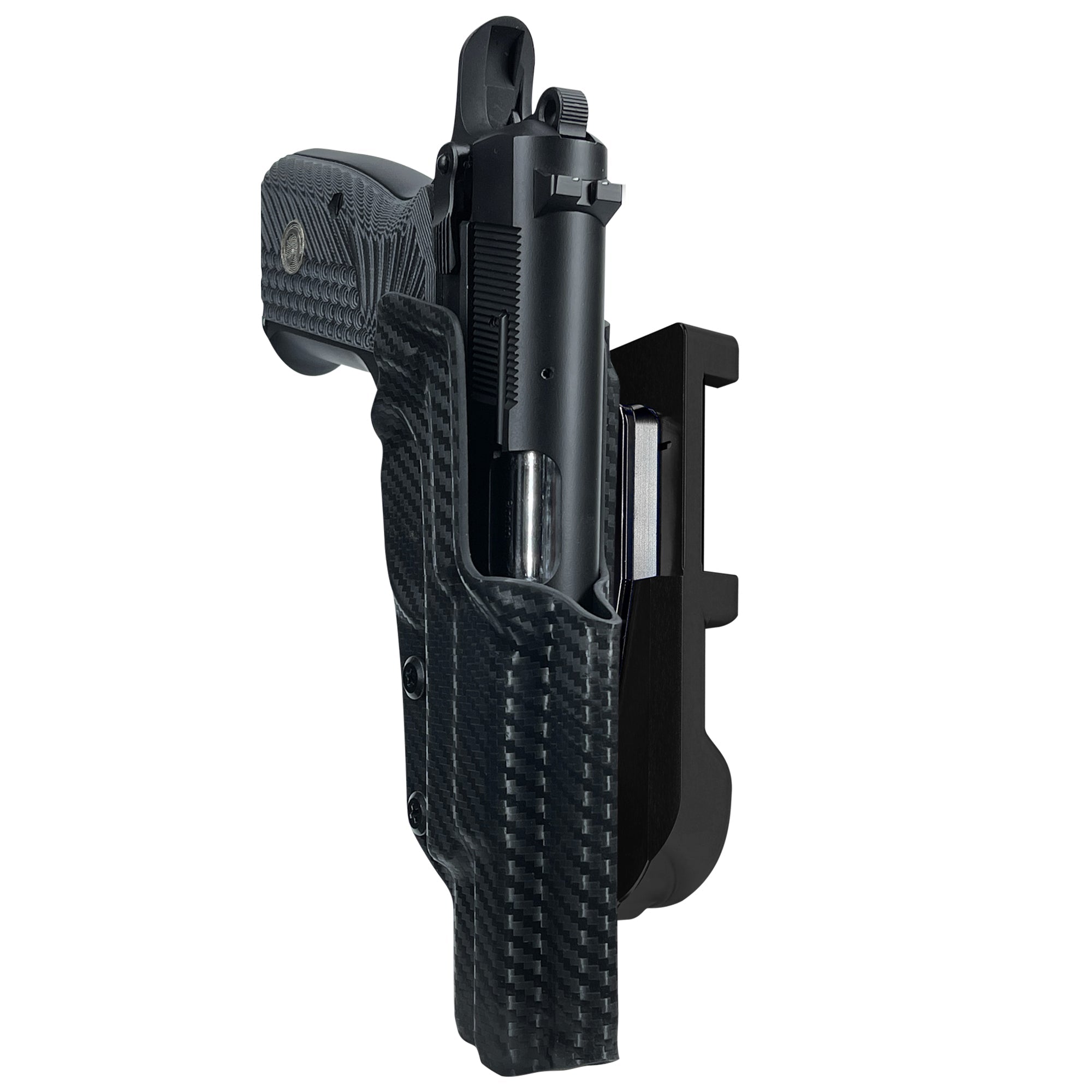 Girsan MC P35 IDPA Quick Mount Holster with Black Belt Attachment, Carbon Fiber Holster Shell