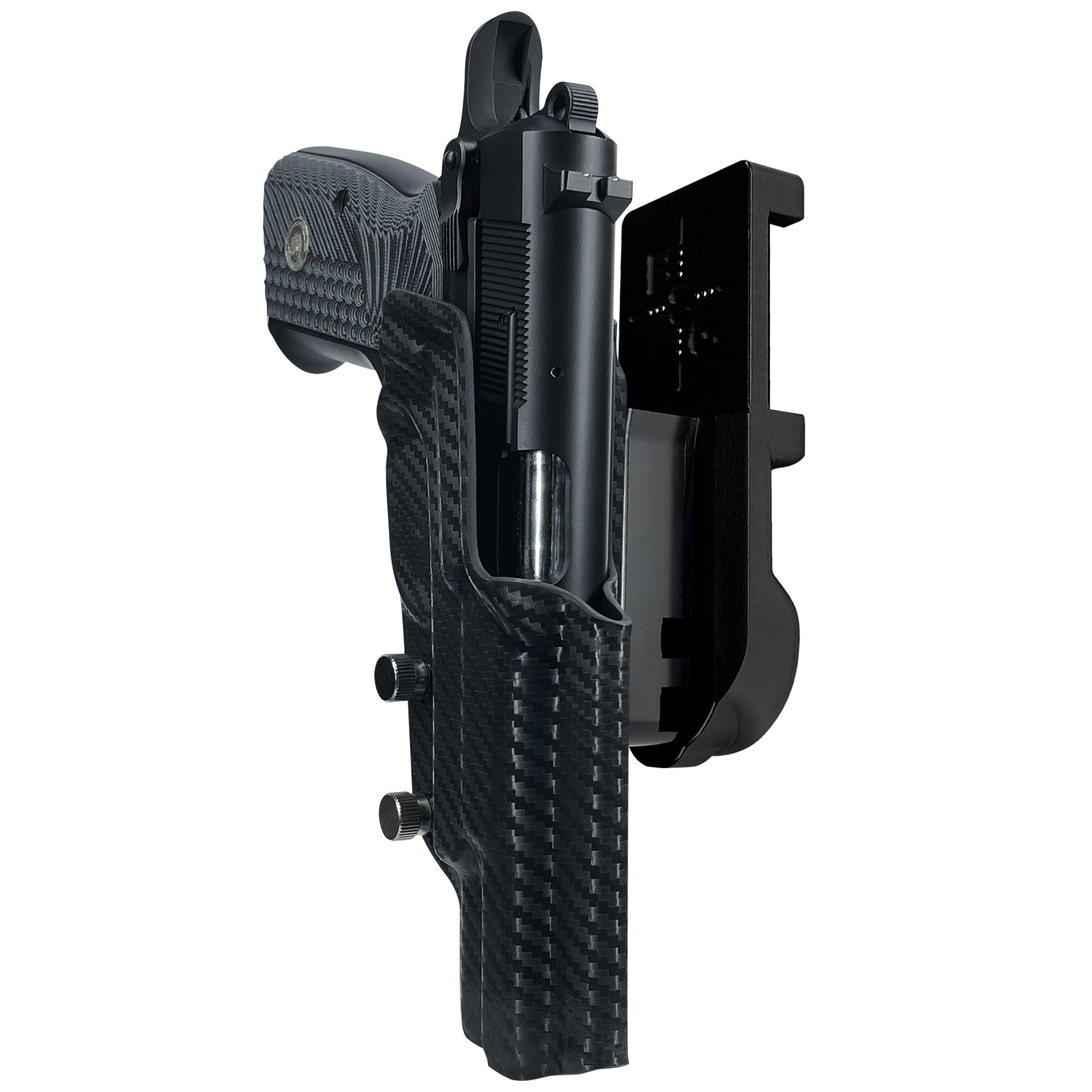 Girsan MC P35 IPSC/USPA Quick Mount Holster with Black Belt Attachment, Carbon Fiber Holster Shell