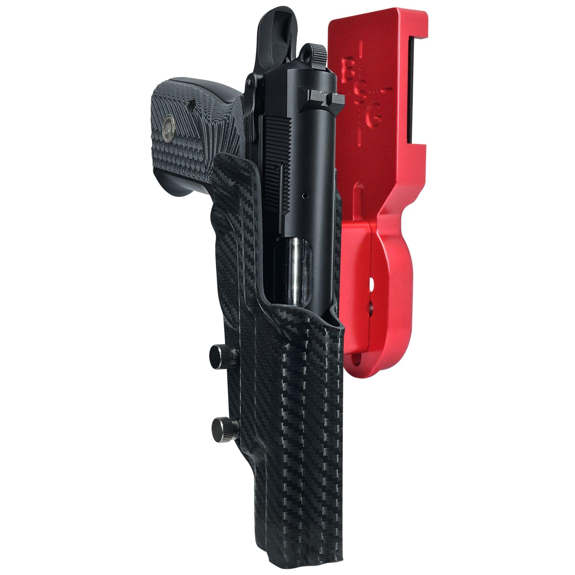 Girsan MC P35 Match Pro Heavy Duty Competition Holster in Red / Carbon Fiber