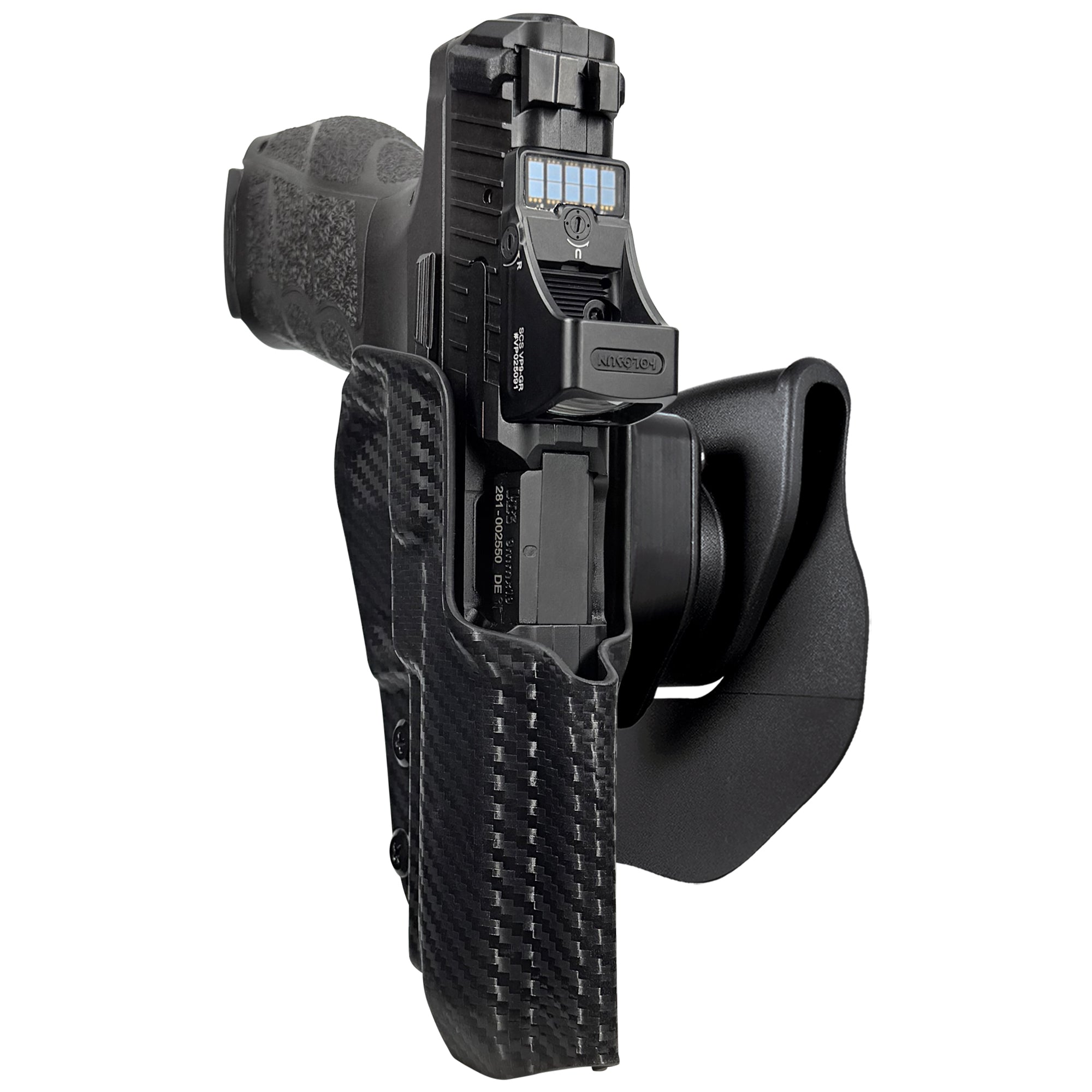 H&K VP9AF 1 OWB Quick Release Paddle Holster in Carbon Fiber