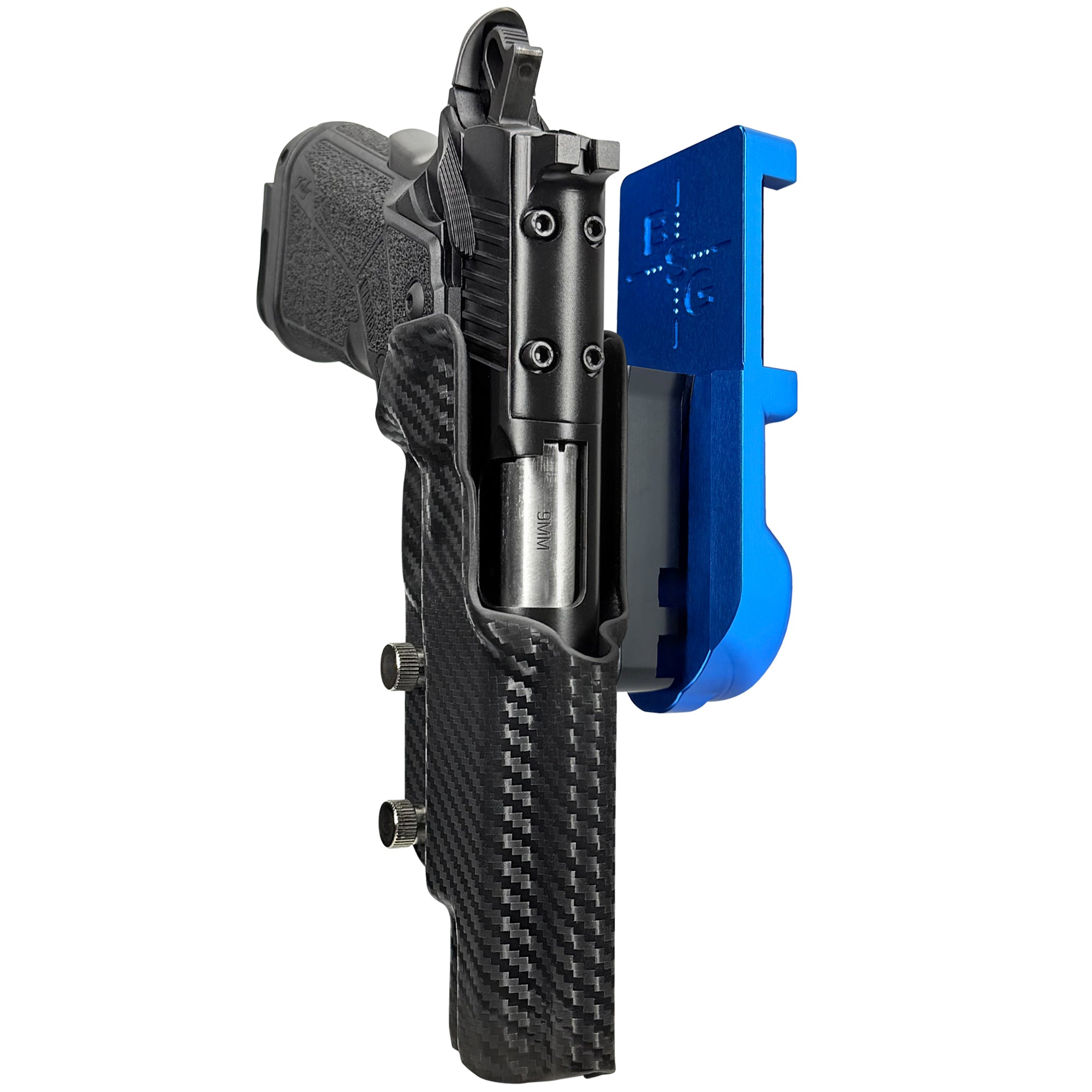 Kimber Warrior IPSC/USPA Quick Mount Holster with Blue Belt Attachment, Carbon Fiber Holster Shell