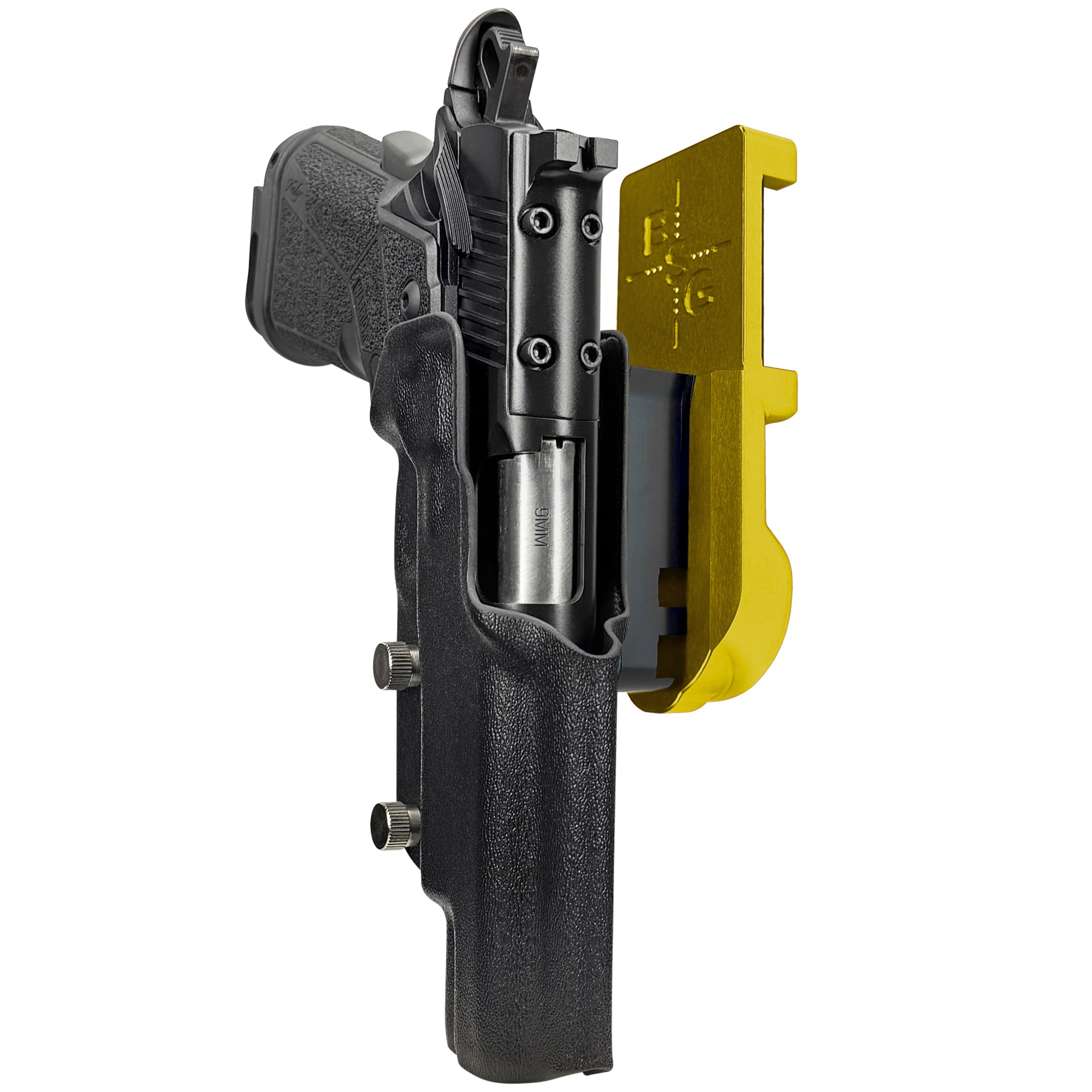 Kimber Warrior IPSC/USPA Quick Mount Holster with 24K Gold Belt Attachment, Black Holster Shell