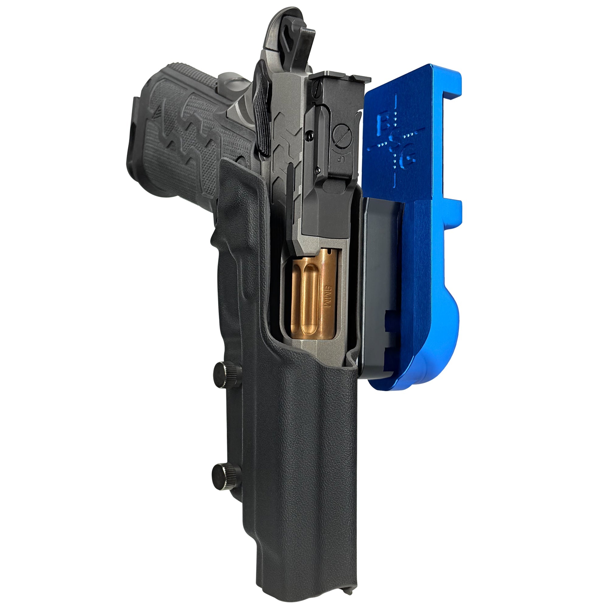 Kimber 2K11 IPSC/USPA Quick Mount Holster with Blue Belt Attachment, Black Holster Shell