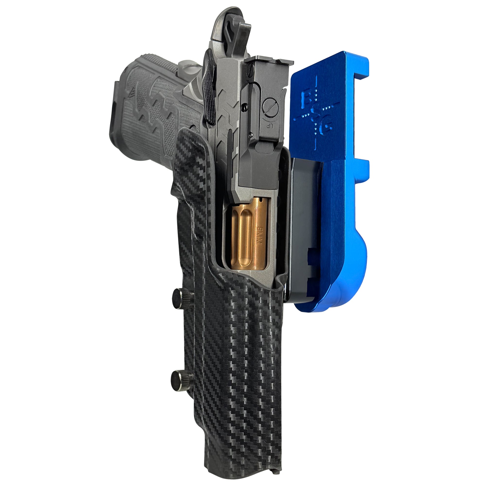 Kimber 2K11 IPSC/USPA Quick Mount Holster with Blue Belt Attachment, Carbon Fiber Holster Shell