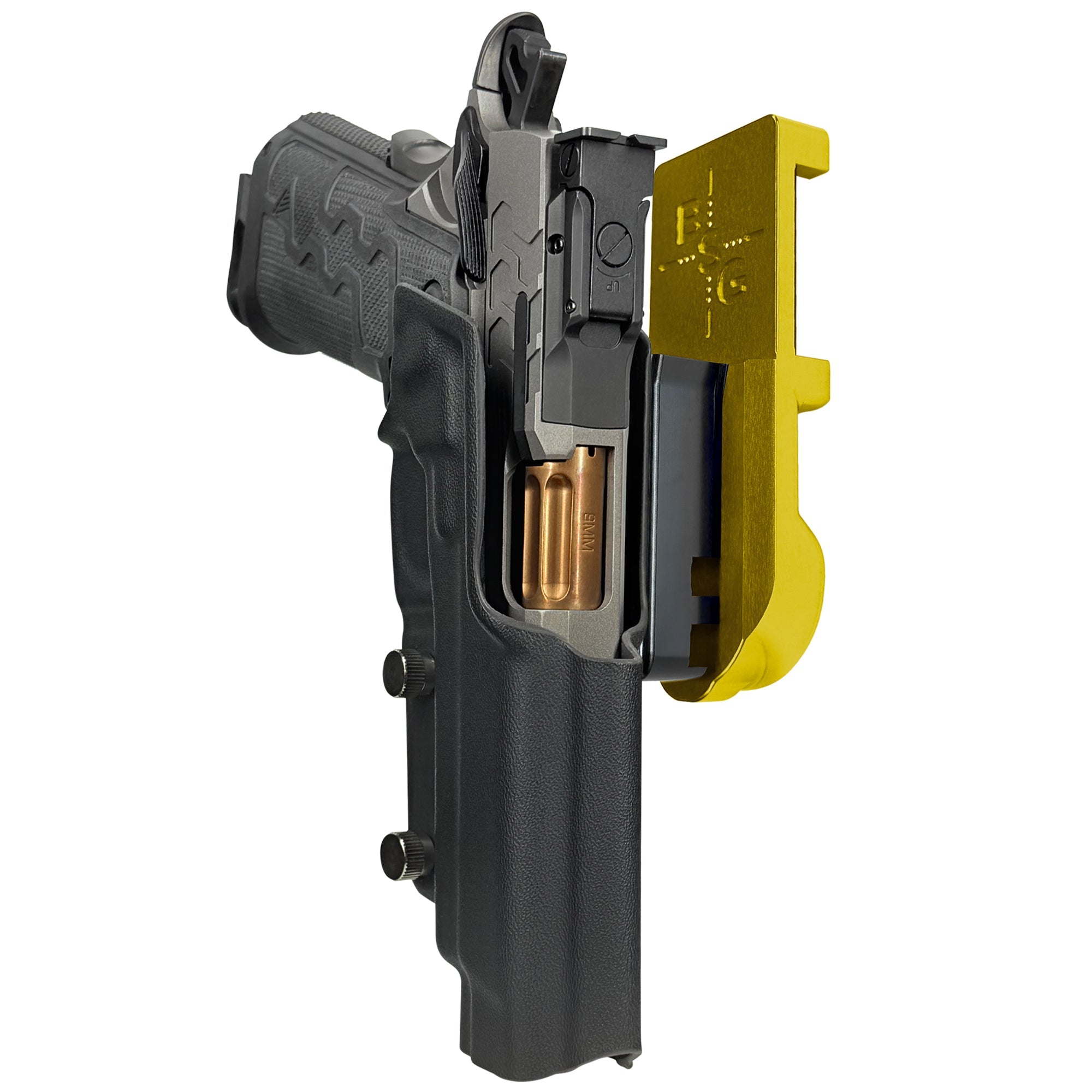 Kimber 2K11 IPSC/USPA Quick Mount Holster with 24K Gold Belt Attachment, Black Holster Shell