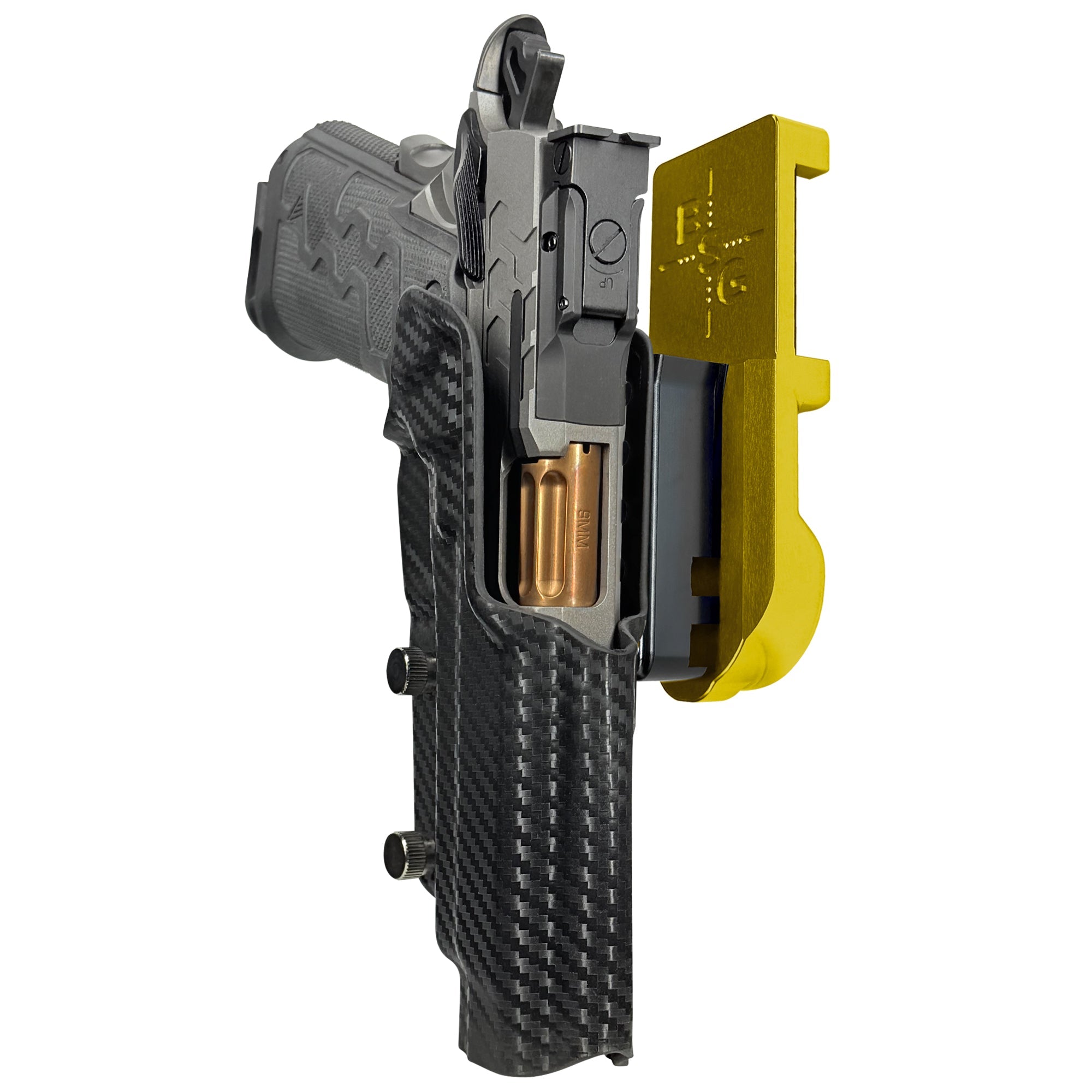 Kimber 2K11 IPSC/USPA Quick Mount Holster with 24K Gold Belt Attachment, Carbon Fiber Holster Shell