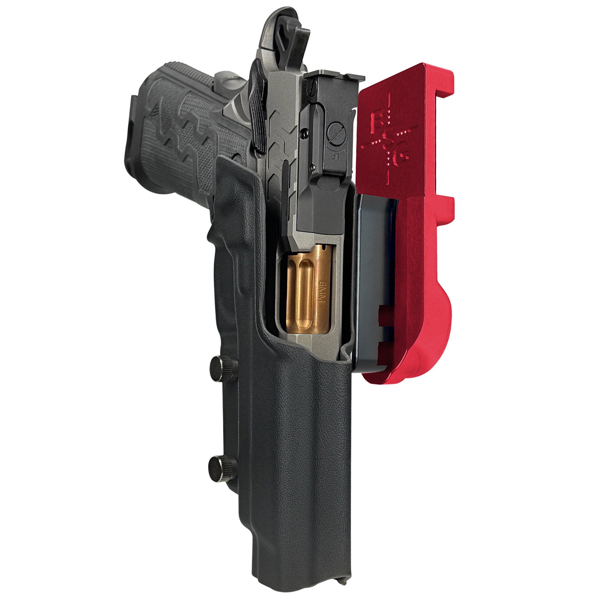 Kimber 2K11 IPSC/USPA Quick Mount Holster with Red Belt Attachment, Black Holster Shell