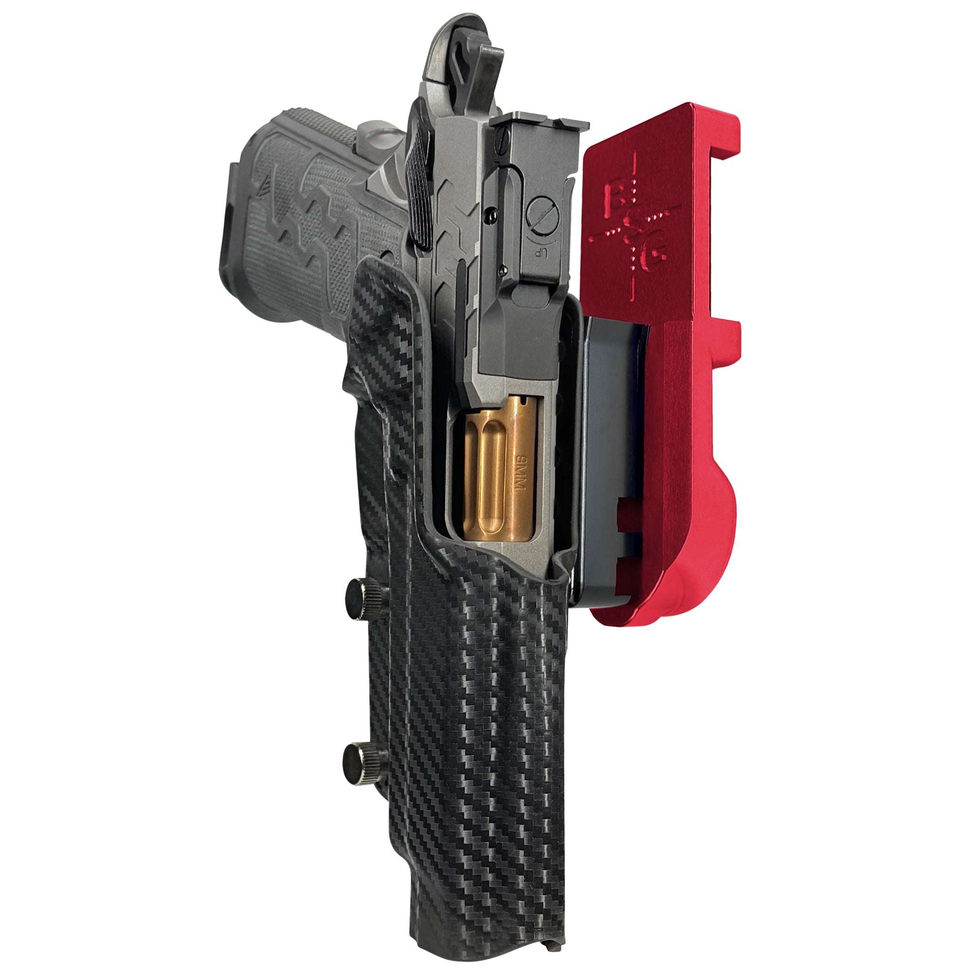 Kimber 2K11 IPSC/USPA Quick Mount Holster with Red Belt Attachment, Carbon Fiber Holster Shell