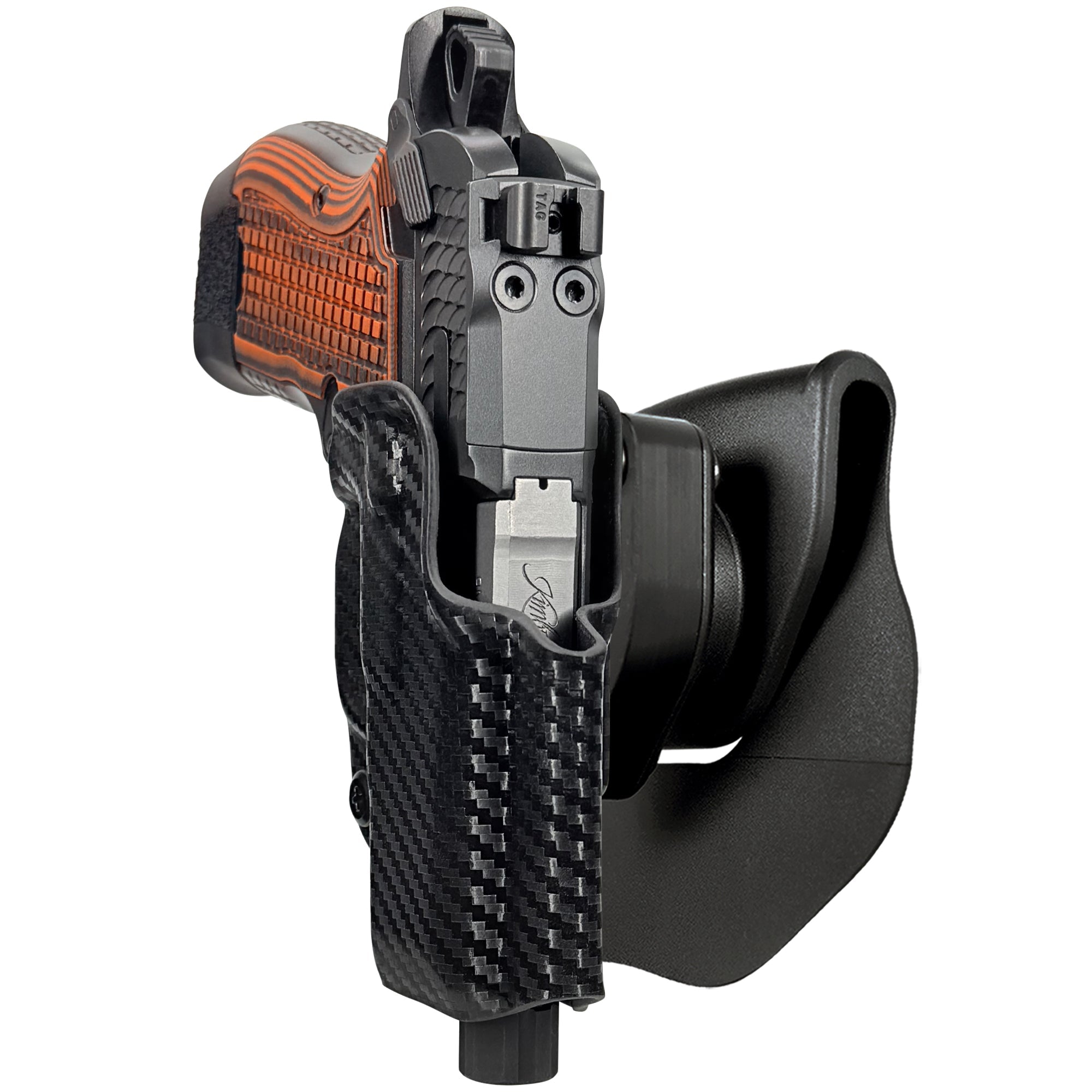 Kimber CDS9 w/ Rail OWB Quick Release Paddle Holster in Carbon Fiber