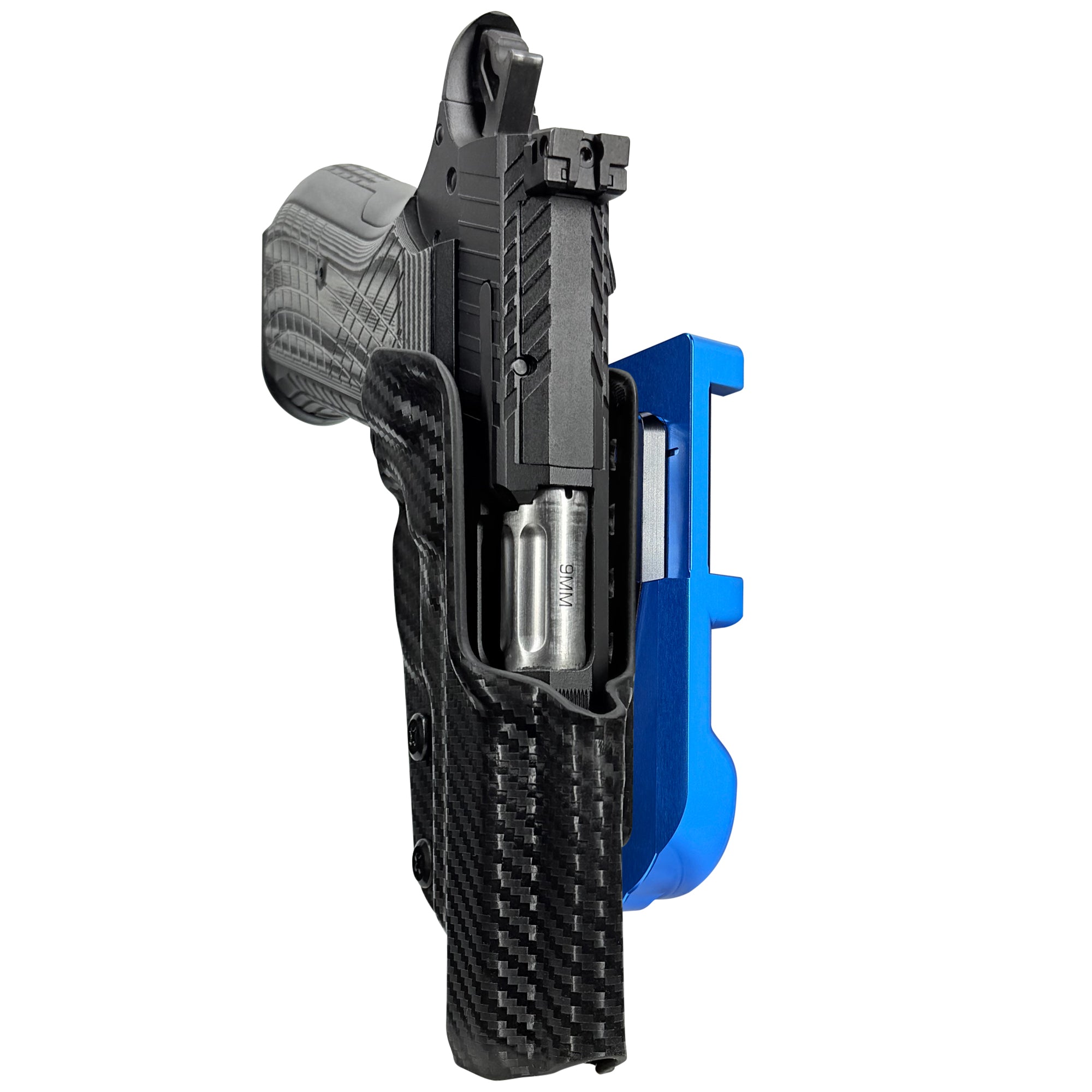 Kimber KDS9c No Rail IDPA Quick Mount Holster with Blue Belt Attachment, Carbon Fiber Holster Shell