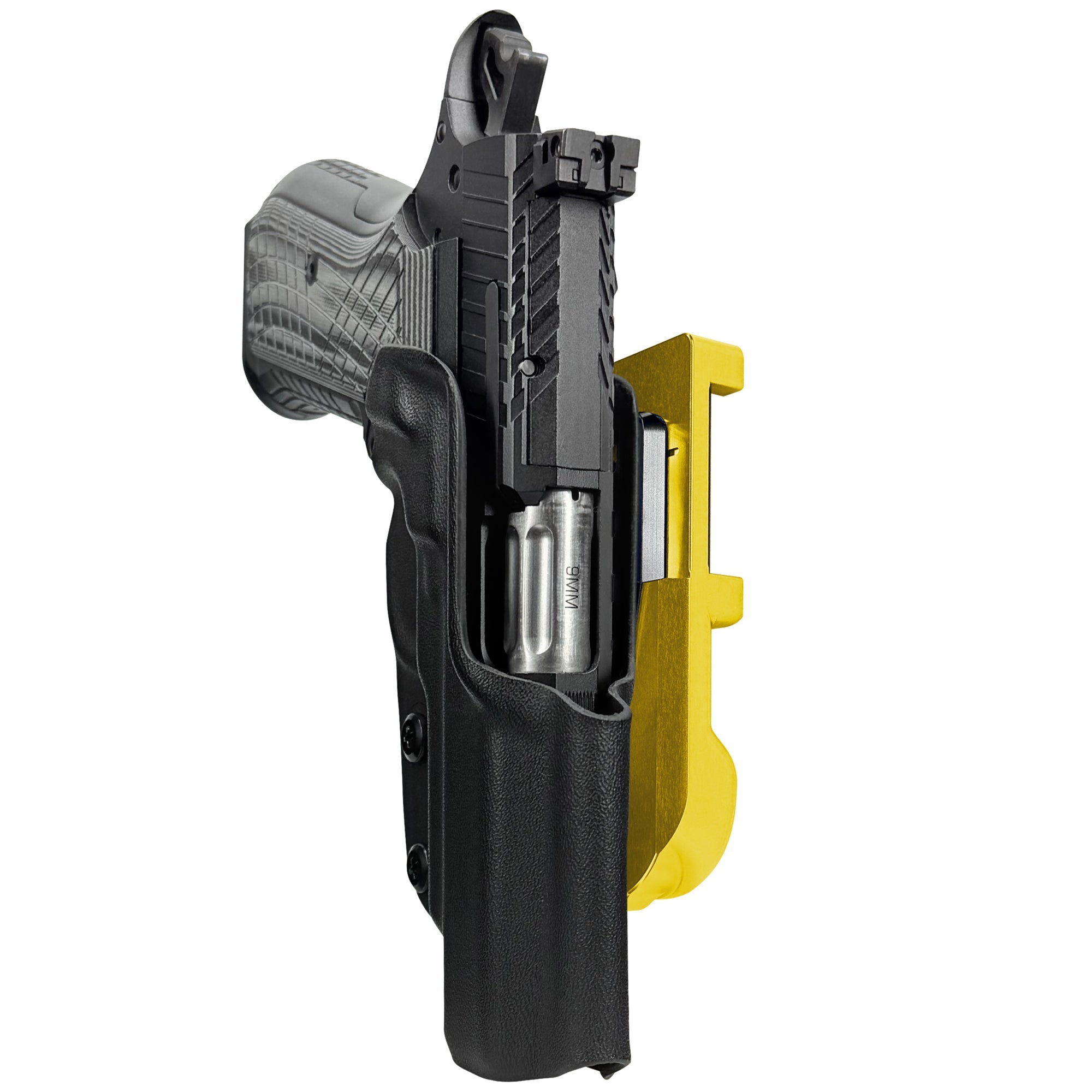 Kimber KDS9c No Rail IDPA Quick Mount Holster with 24K Gold Belt Attachment, Black Holster Shell