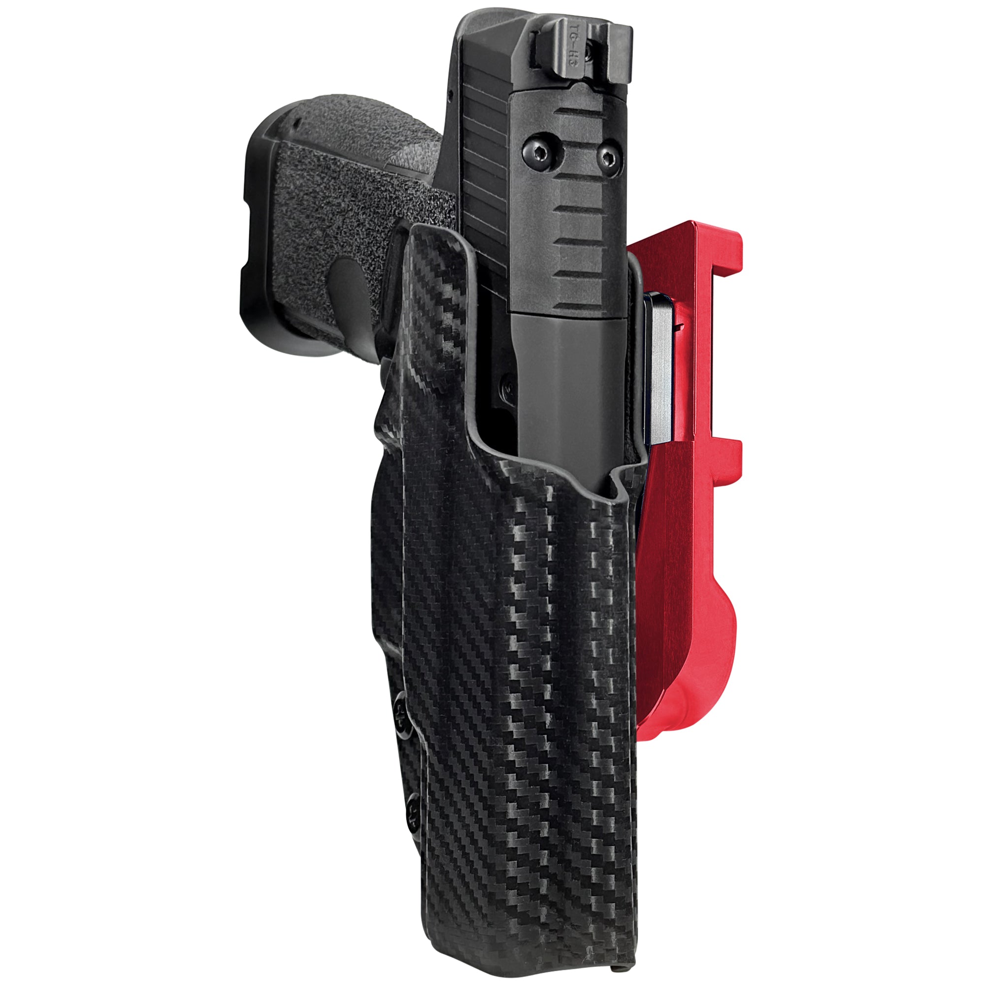 Kimber R7 Mako CC IDPA Quick Mount Holster with Red Belt Attachment, Carbon Fiber Holster Shell