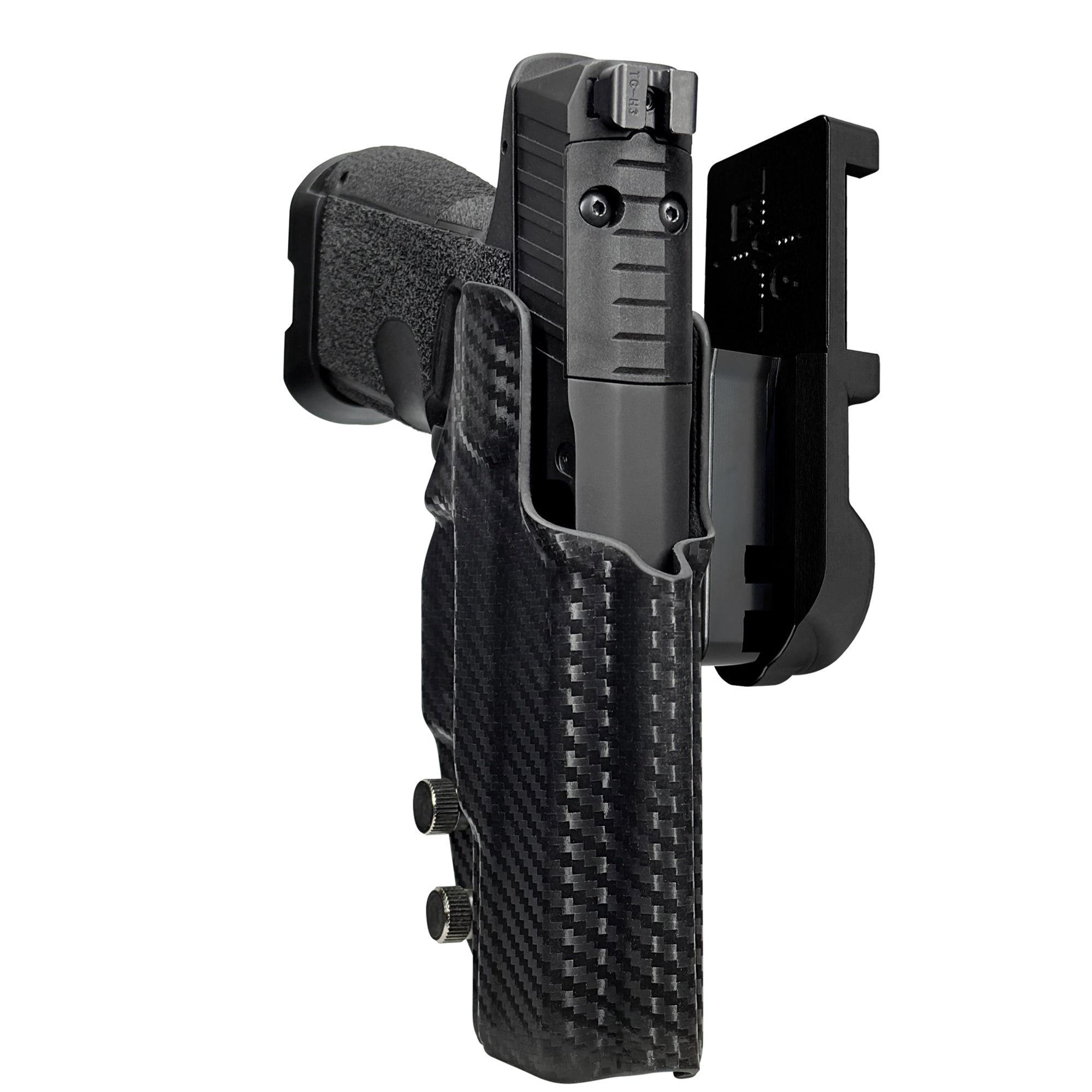 Kimber R7 Mako CC IPSC/USPA Quick Mount Holster with Black Belt Attachment, Carbon Fiber Holster Shell