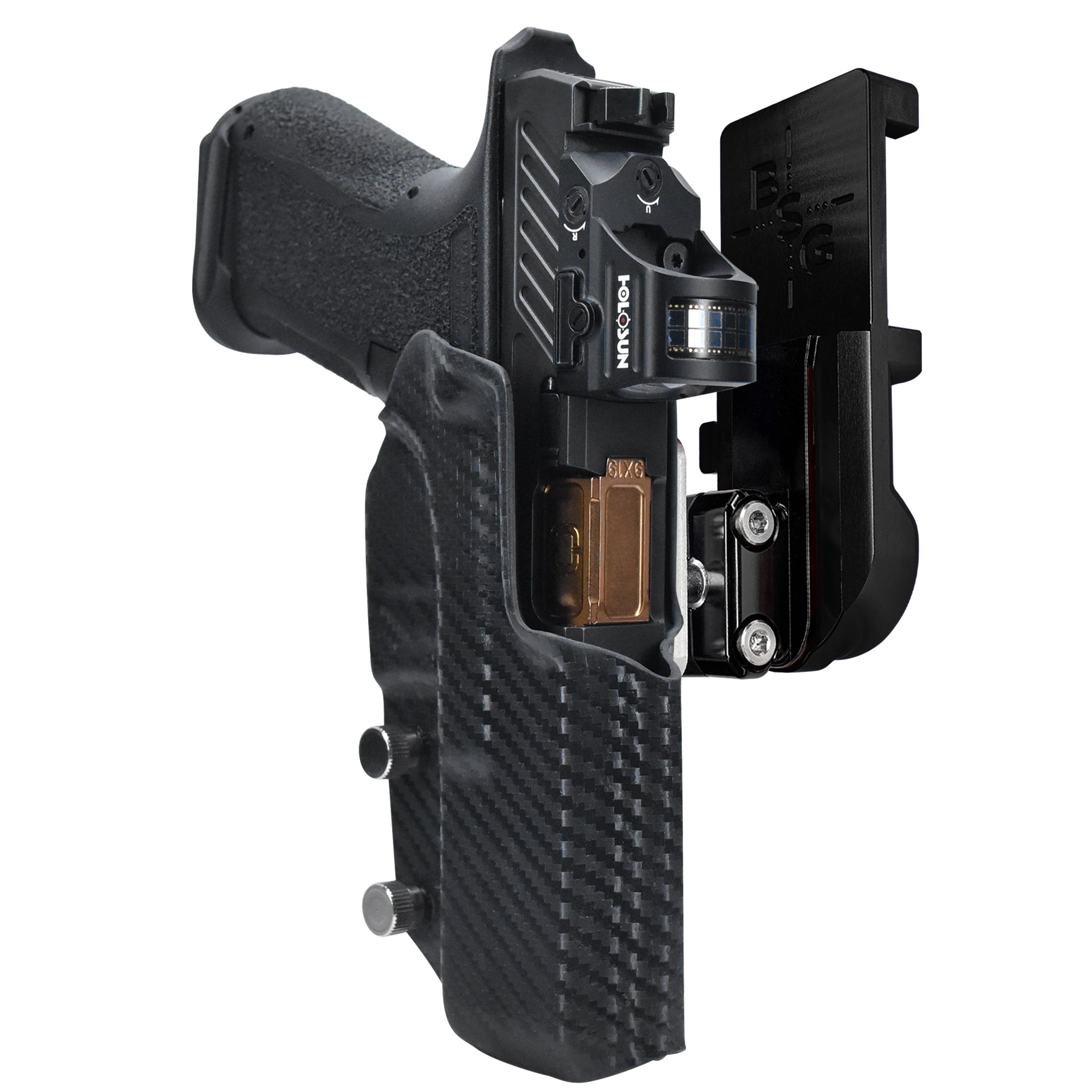 Shadow Systems MR920L IPSC/USPA Quick Mount Ball Joint Holster with Black Belt Attachment, Carbon Fiber Holster Shell