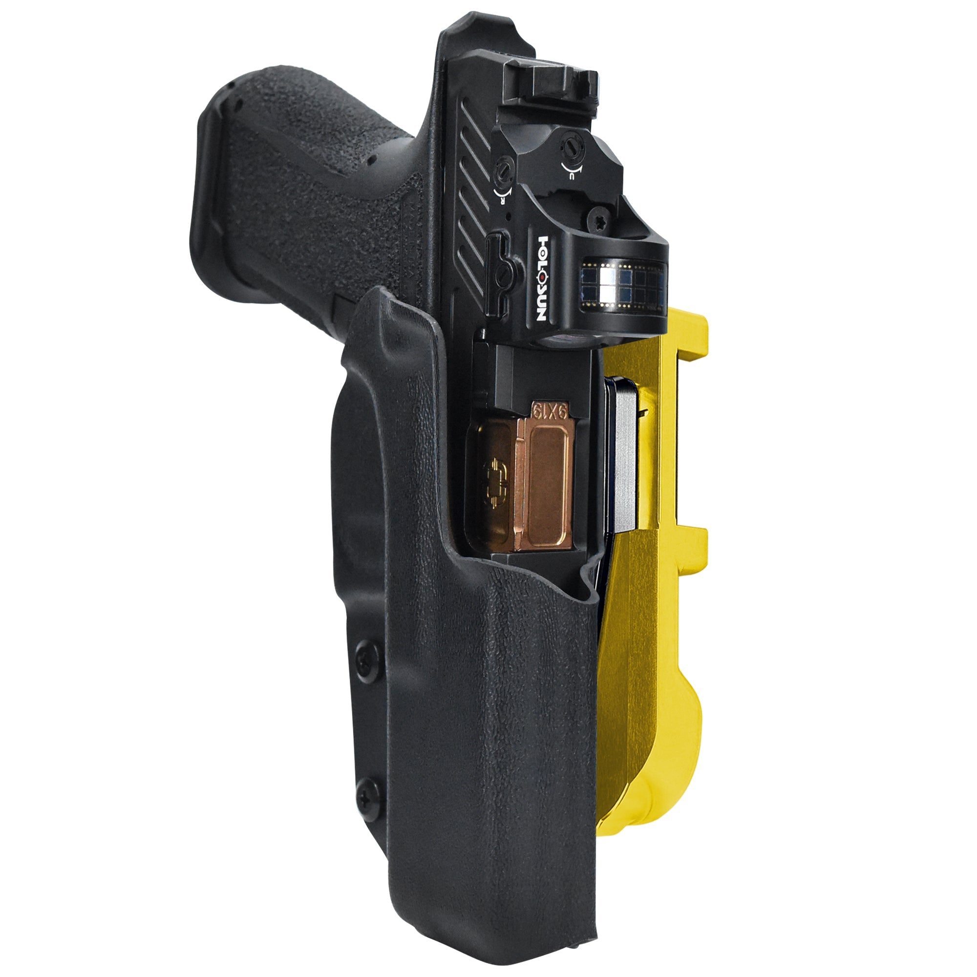 Shadow Systems MR920L IDPA Quick Mount Holster with 24K Gold Belt Attachment, Black Holster Shell
