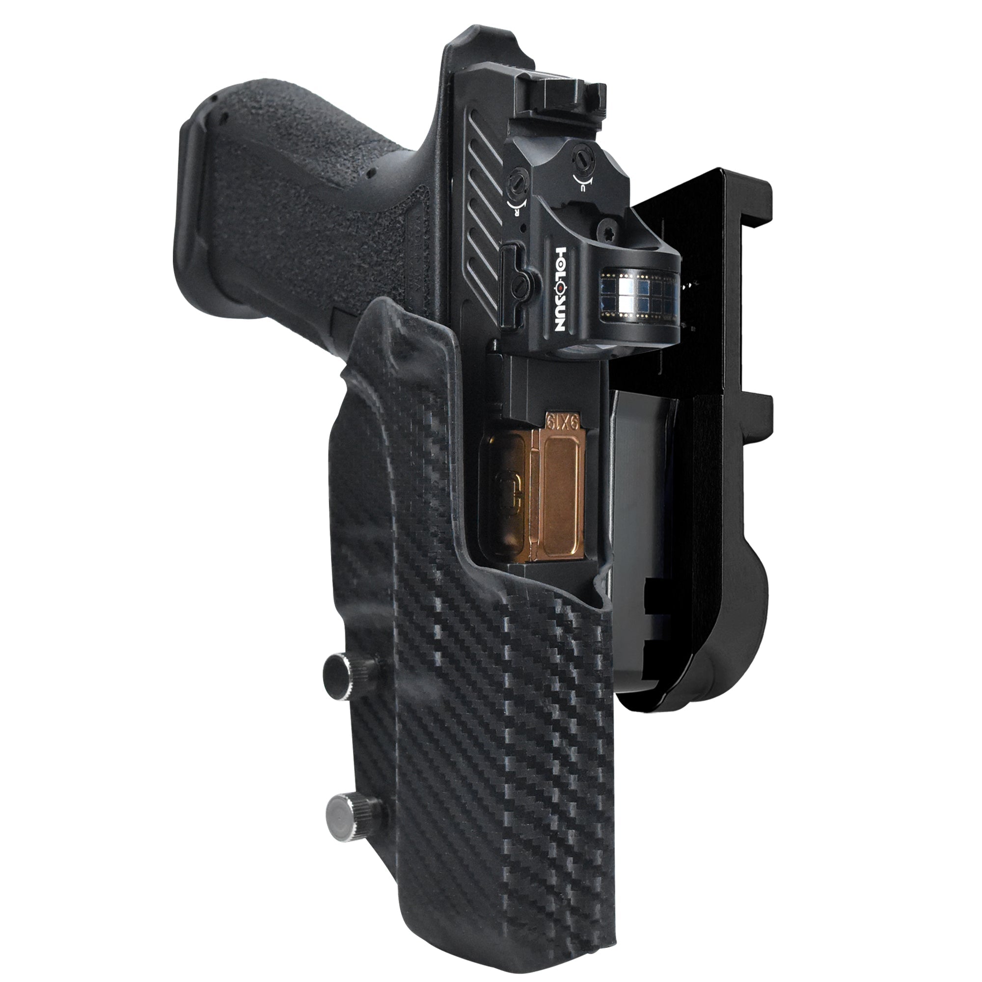 Shadow Systems MR920L IPSC/USPA Quick Mount Holster with Black Belt Attachment, Carbon Fiber Holster Shell
