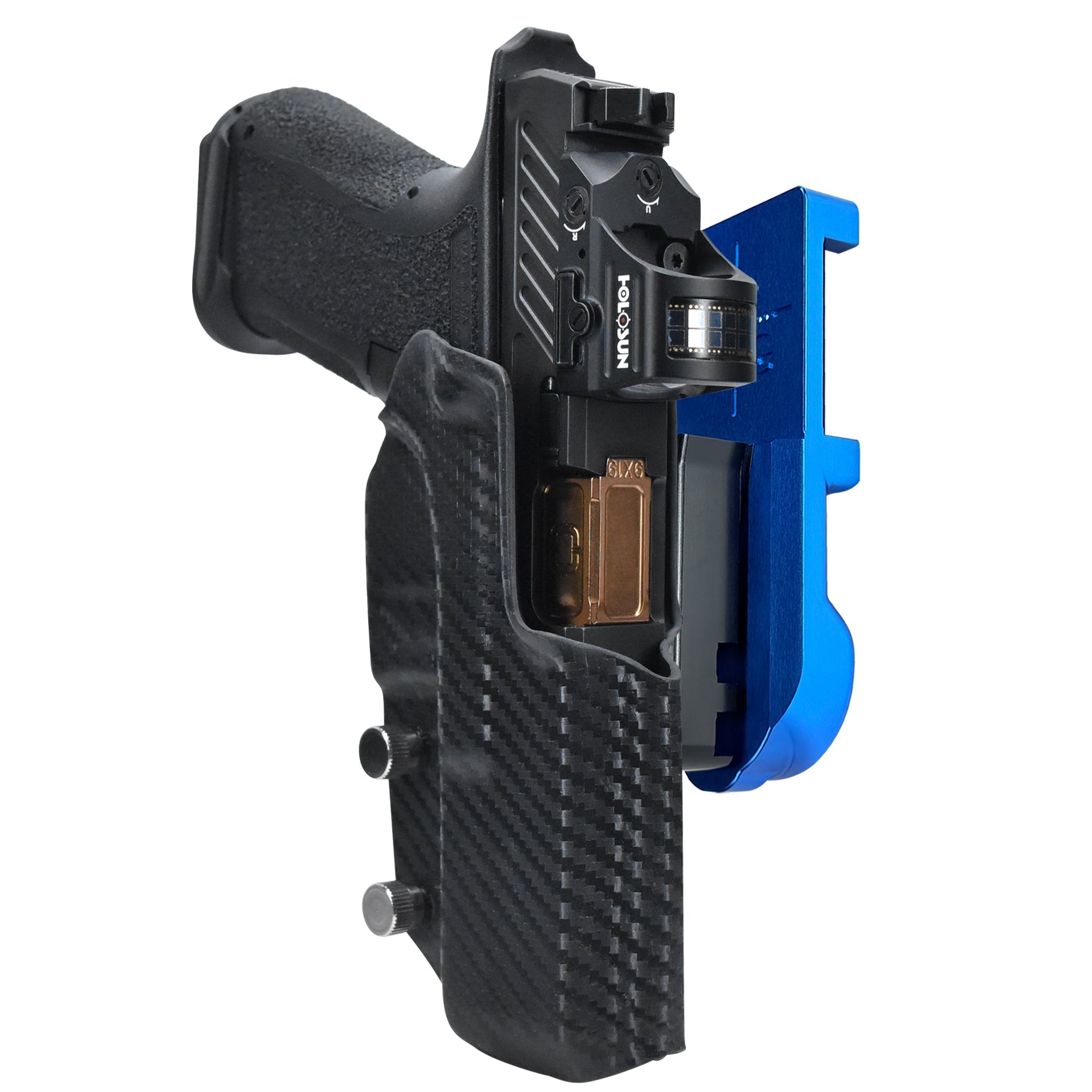 Shadow Systems MR920L IPSC/USPA Quick Mount Holster with Blue Belt Attachment, Carbon Fiber Holster Shell