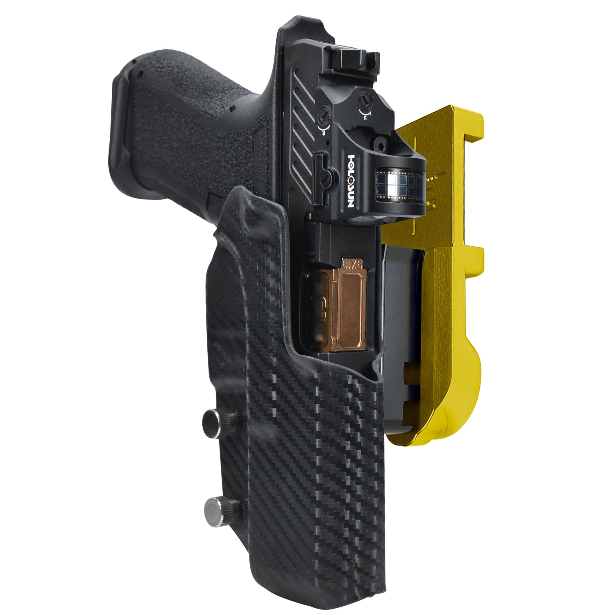 Shadow Systems MR920L IPSC/USPA Quick Mount Holster with 24K Gold Belt Attachment, Carbon Fiber Holster Shell