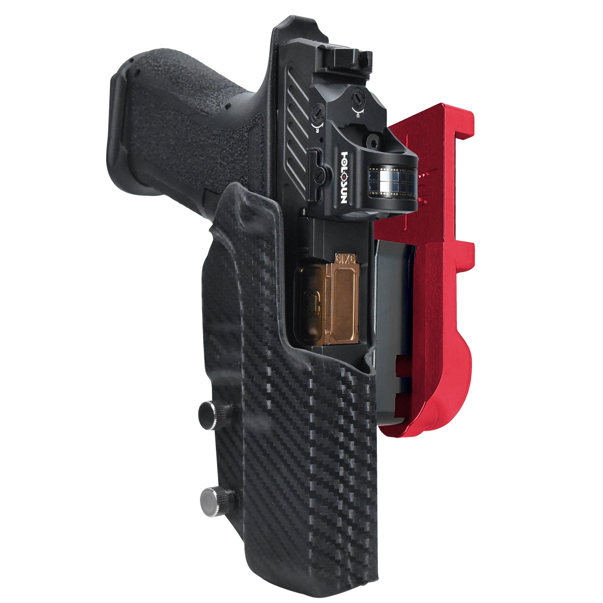 Shadow Systems MR920L IPSC/USPA Quick Mount Holster with Red Belt Attachment, Carbon Fiber Holster Shell