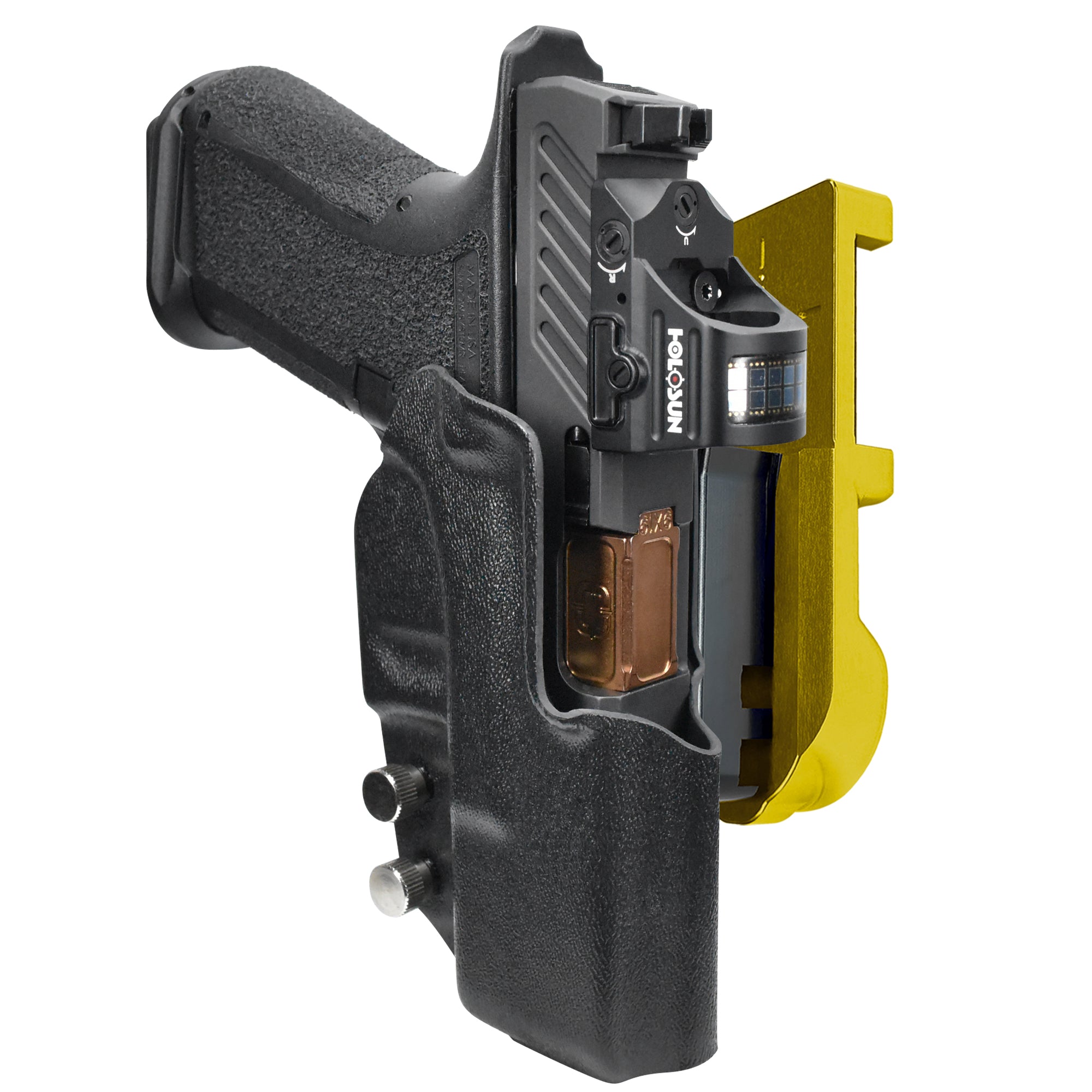 Shadow Systems MR920 IPSC/USPA Quick Mount Holster with 24K Gold Belt Attachment, Black Holster Shell