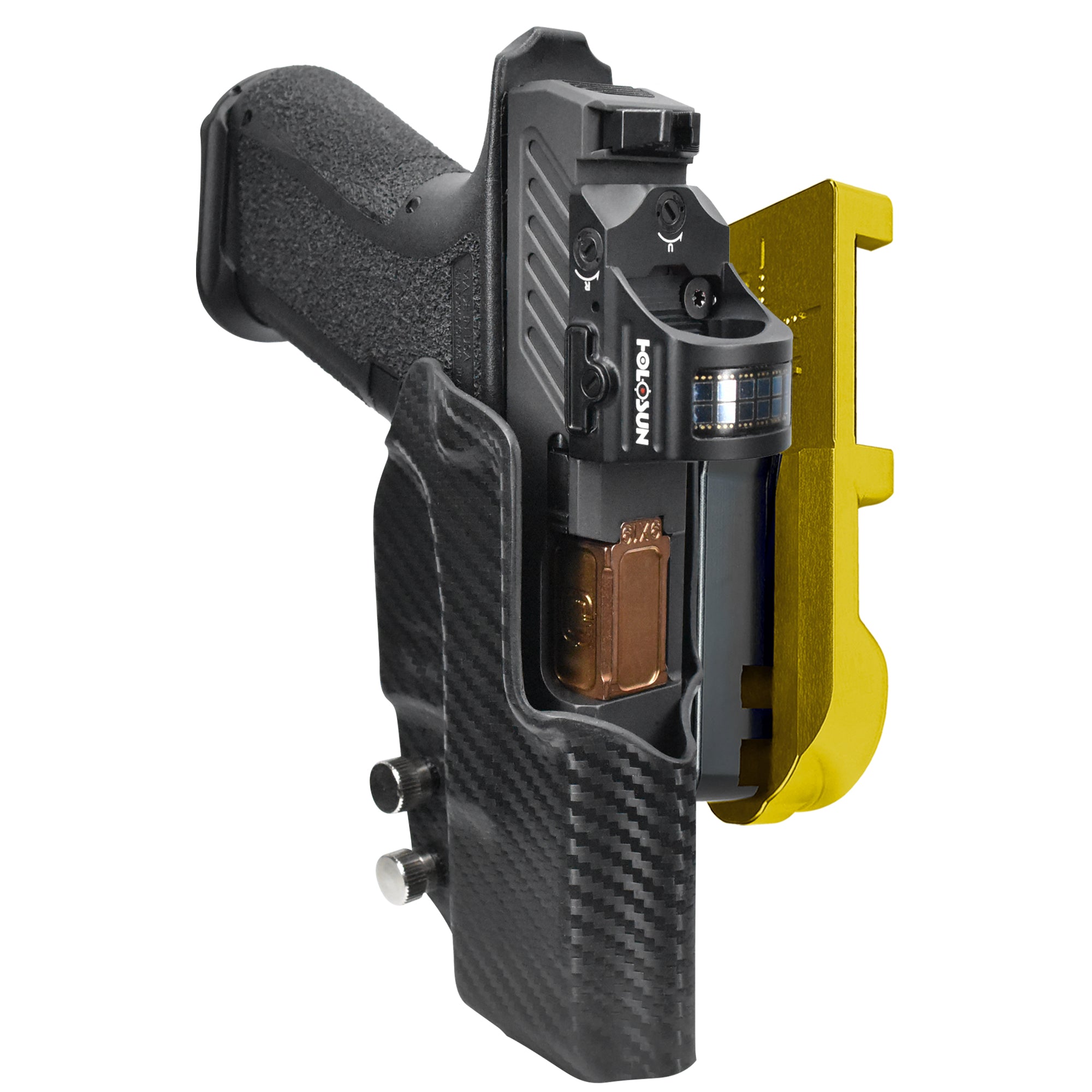 Shadow Systems MR920 IPSC/USPA Quick Mount Holster with 24K Gold Belt Attachment, Carbon Fiber Holster Shell