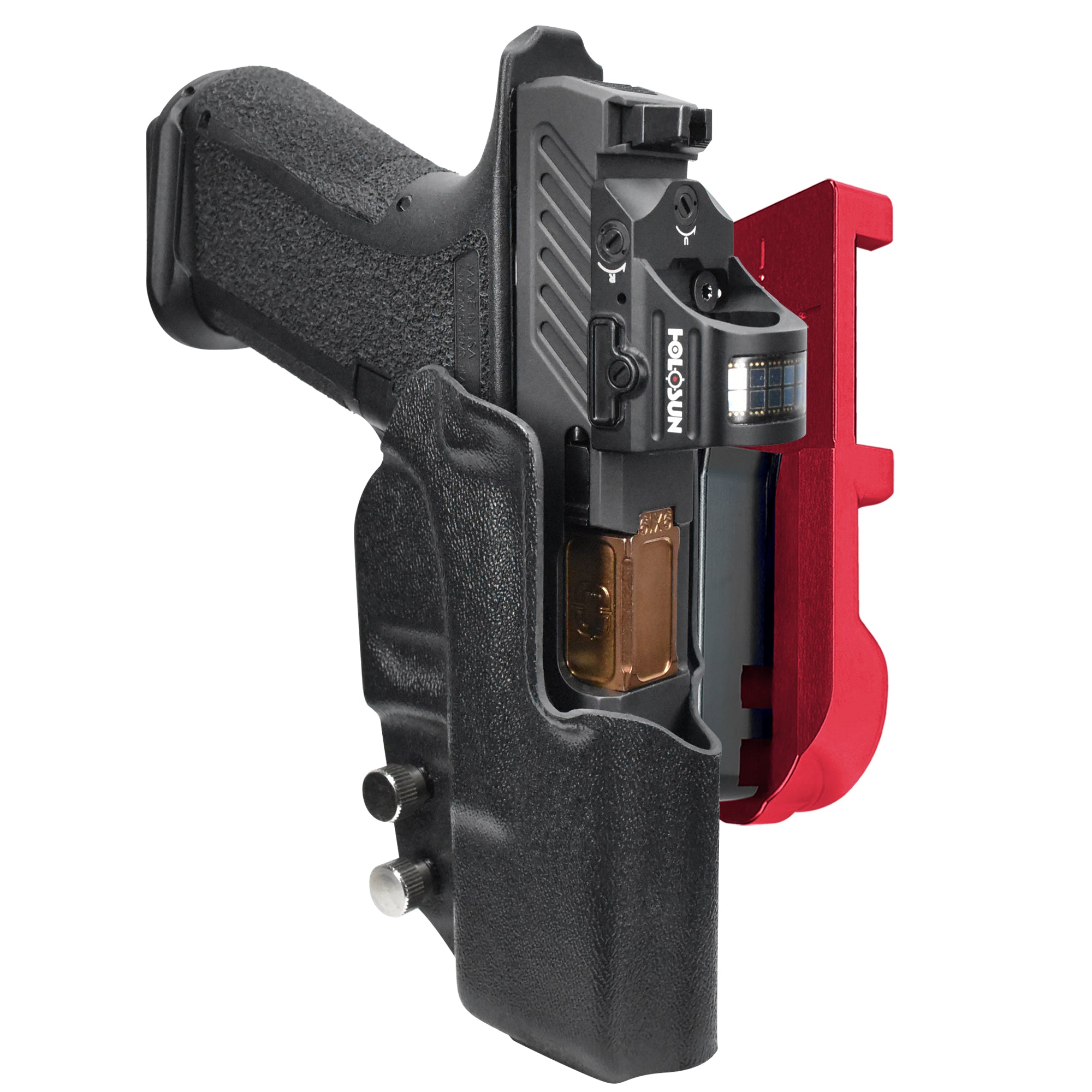Shadow Systems MR920 IPSC/USPA Quick Mount Holster with Red Belt Attachment, Black Holster Shell