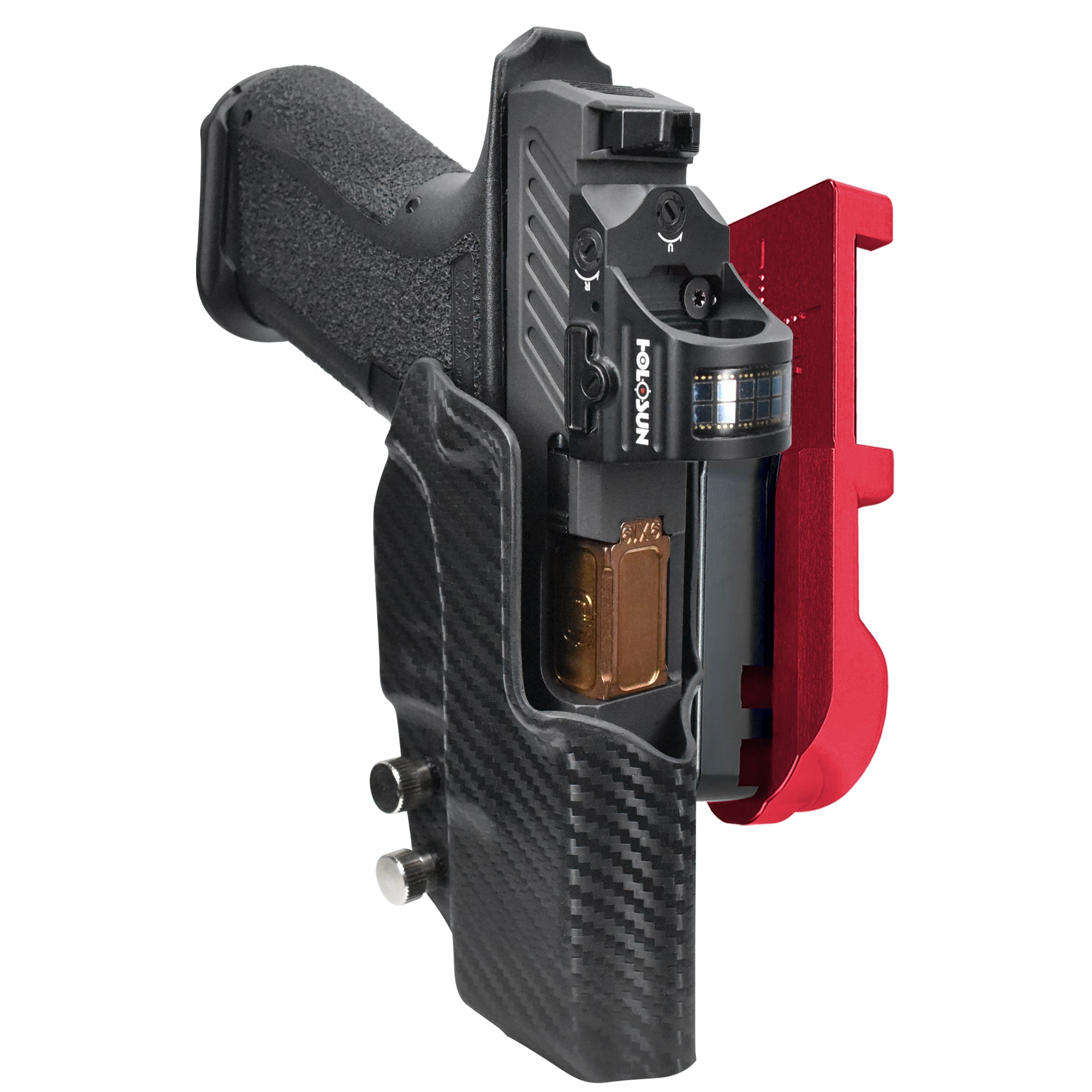 Shadow Systems MR920 IPSC/USPA Quick Mount Holster with Red Belt Attachment, Carbon Fiber Holster Shell