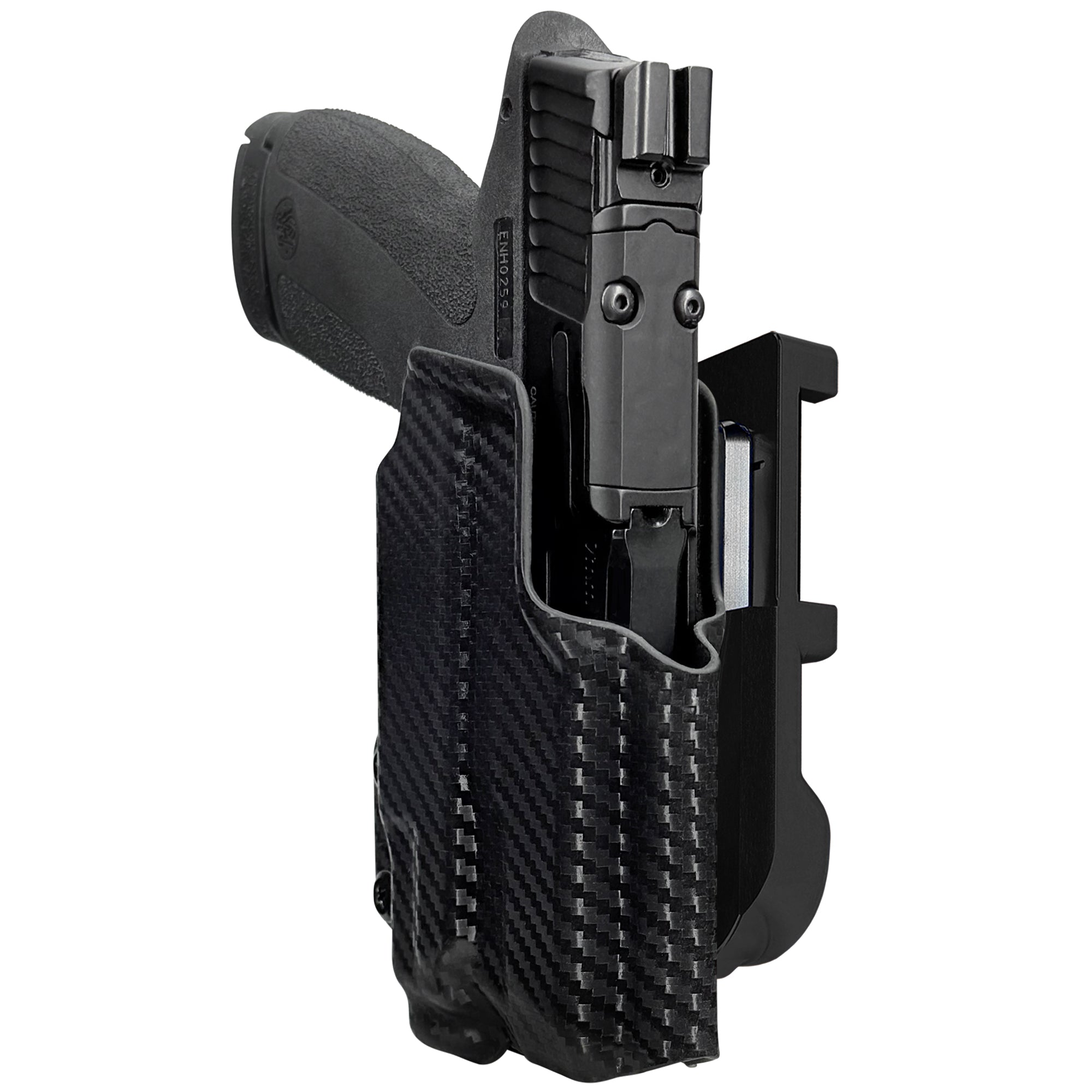 S&W M&P Shield X TLR-7 Sub IDPA Quick Mount Holster with Black Belt Attachment, Carbon Fiber Holster Shell
