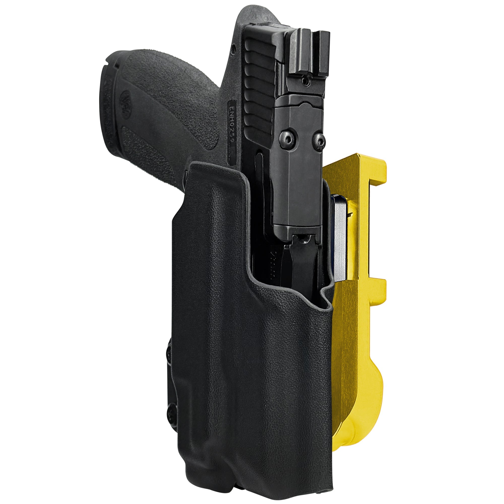 S&W M&P Shield X TLR-7 Sub IDPA Quick Mount Holster with 24K Gold Belt Attachment, Black Holster Shell