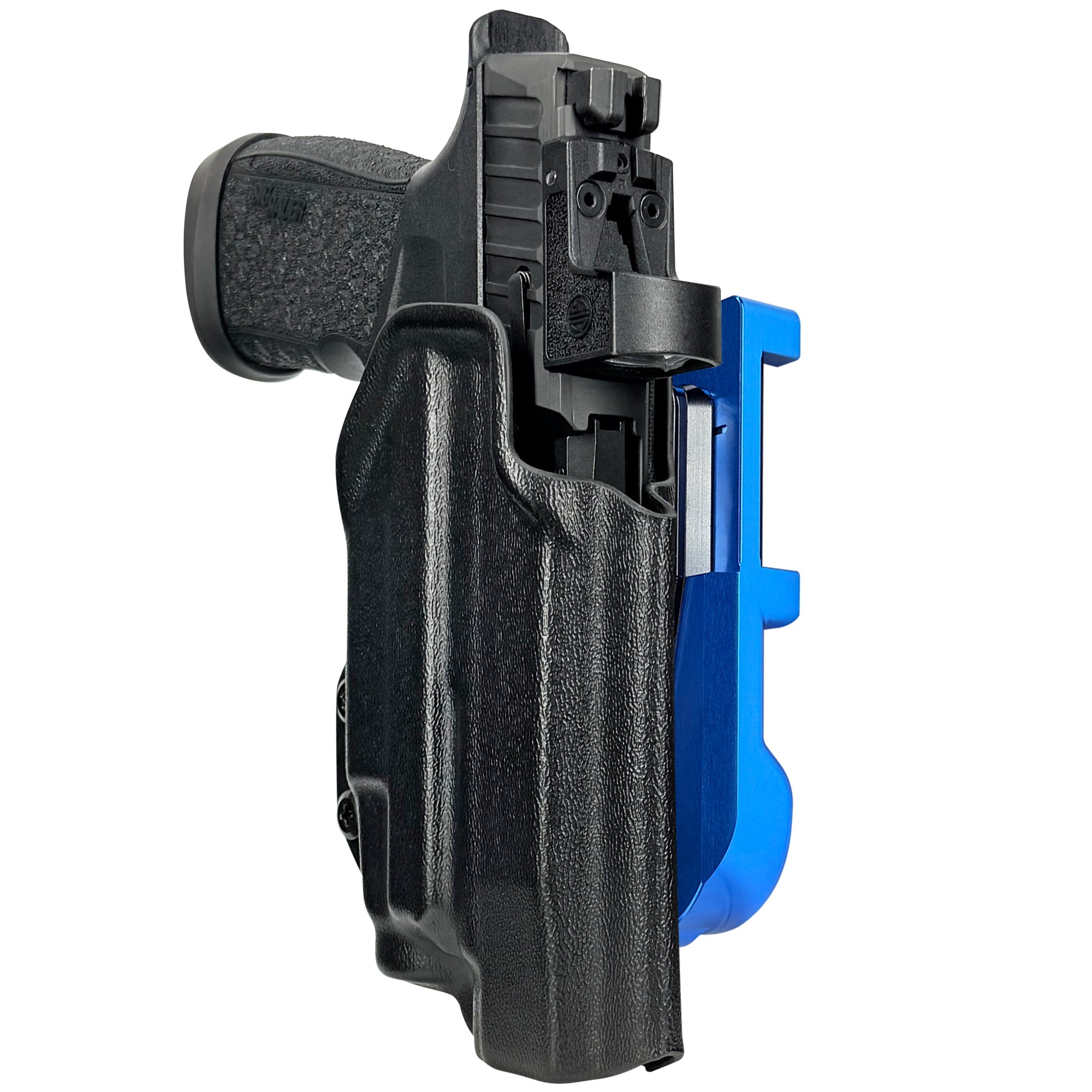 Sig P365 FUSE w/ TLR-7X IDPA Quick Mount Holster with Blue Belt Attachment, Black Holster Shell