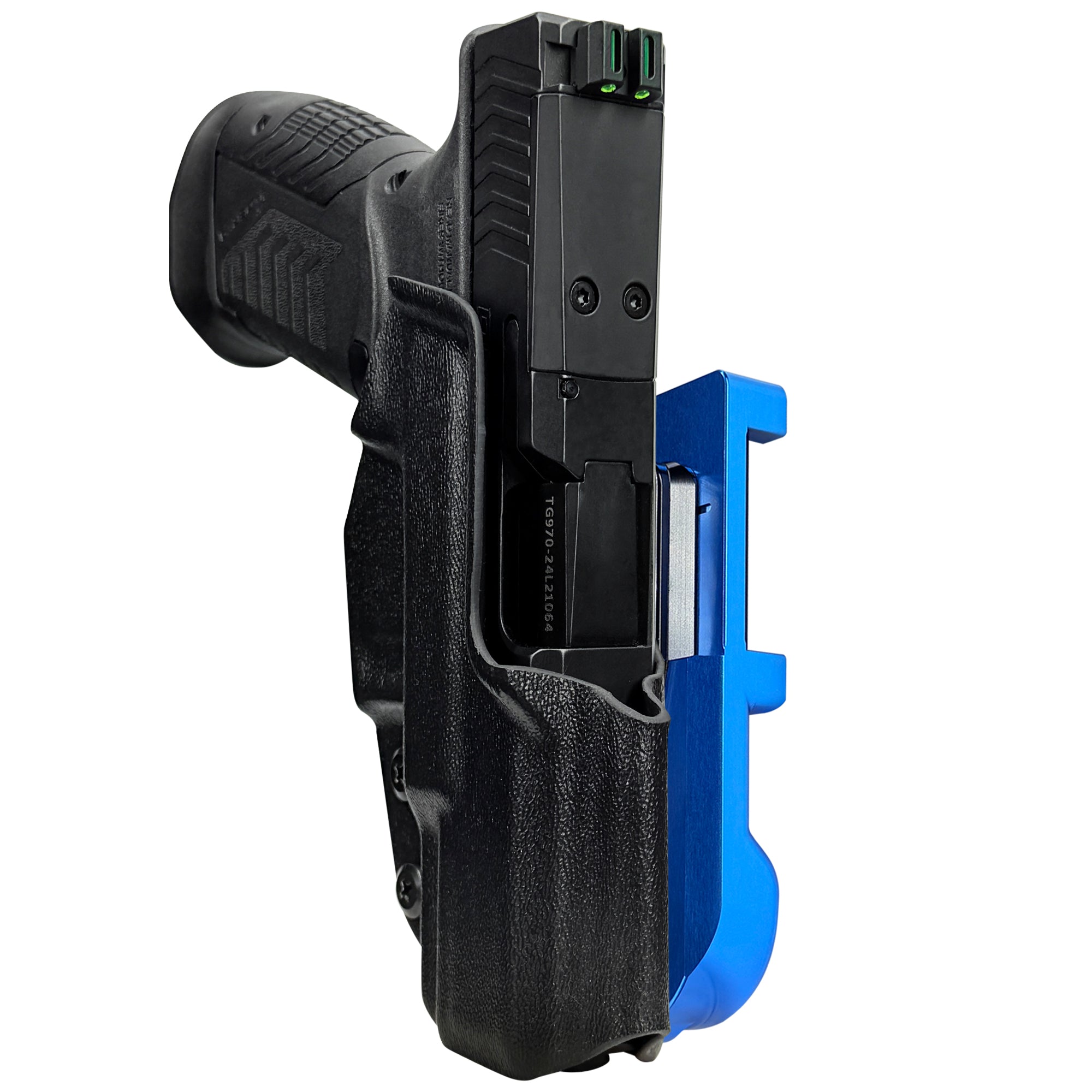 RIA Derya DY9 IDPA Quick Mount Holster with Blue Belt Attachment, Black Holster Shell