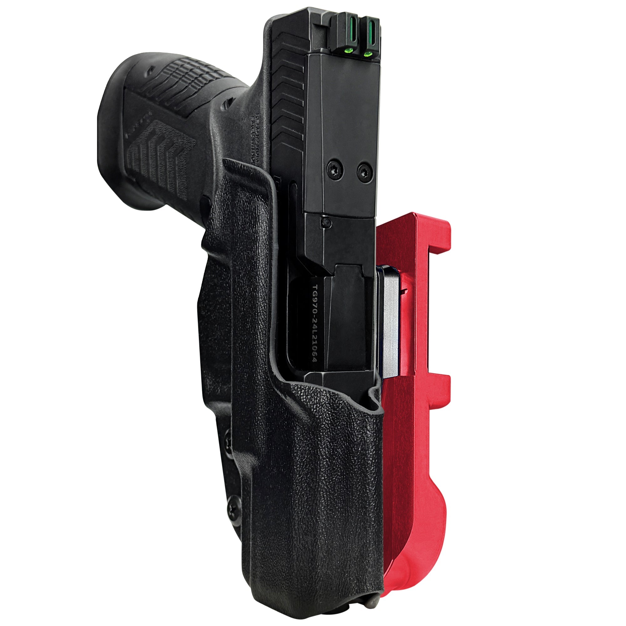RIA Derya DY9 IDPA Quick Mount Holster with Red Belt Attachment, Black Holster Shell