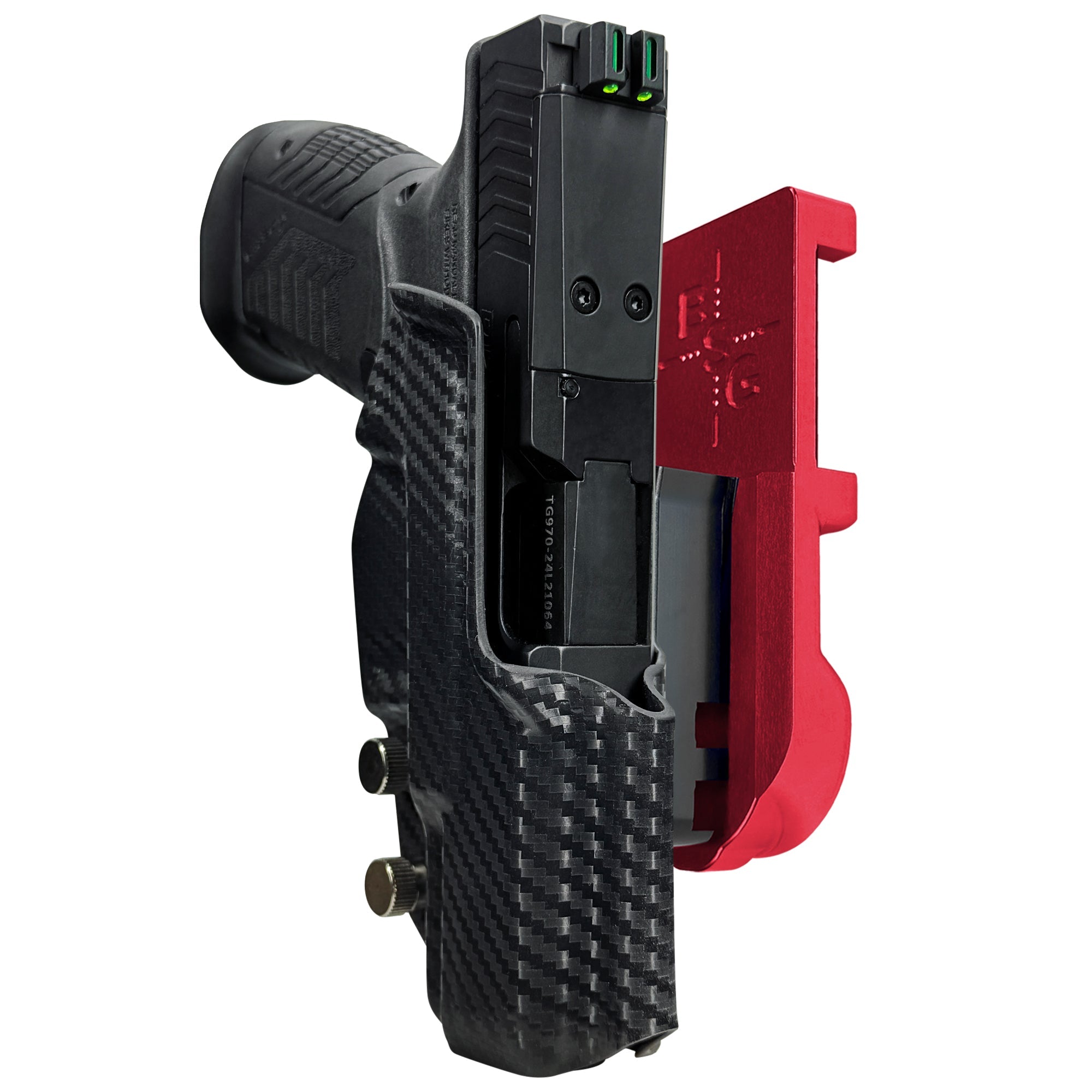 RIA Derya DY9 IPSC/USPA Quick Mount Holster with Red Belt Attachment, Carbon Fiber Holster Shell