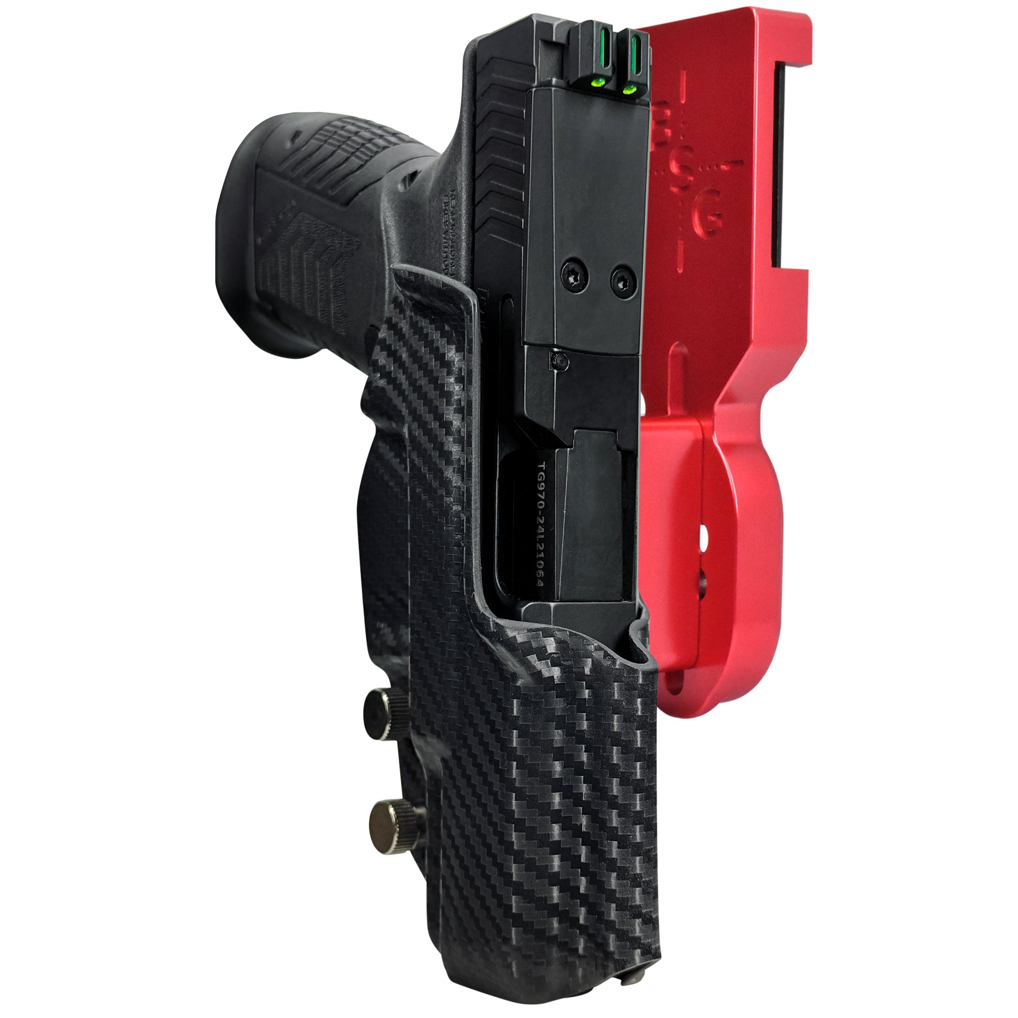 Derya DY9 Pro Heavy Duty Competition Holster in Red / Carbon Fiber