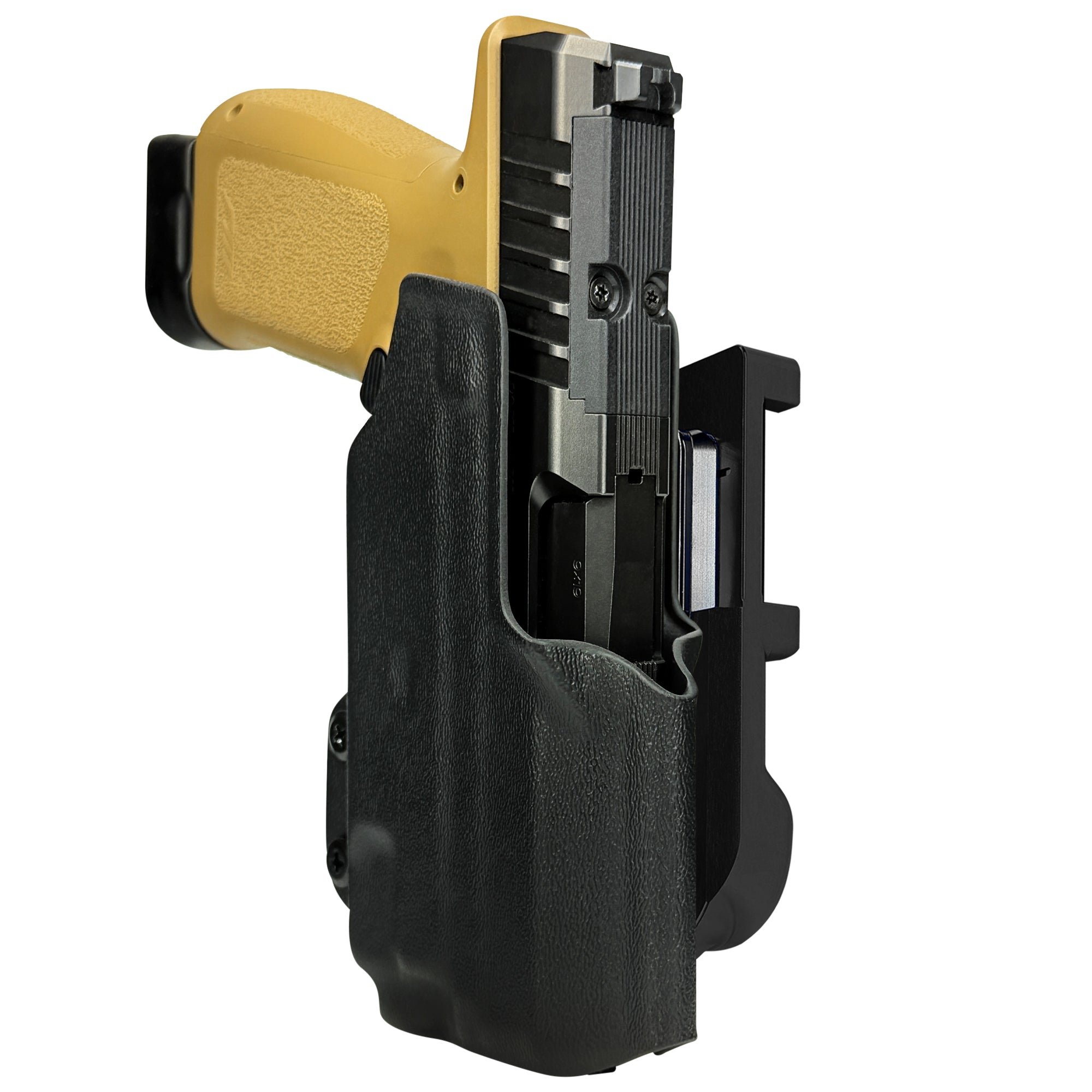 Rost RM1C w TLR7X IDPA Quick Mount Holster with Black Belt Attachment, Black Holster Shell
