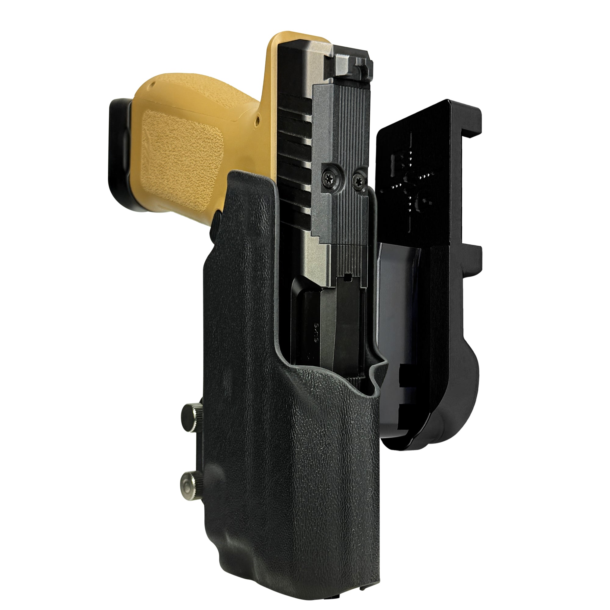 Rost RM1C w TLR7X IPSC/USPA Quick Mount Holster with Black Belt Attachment, Black Holster Shell