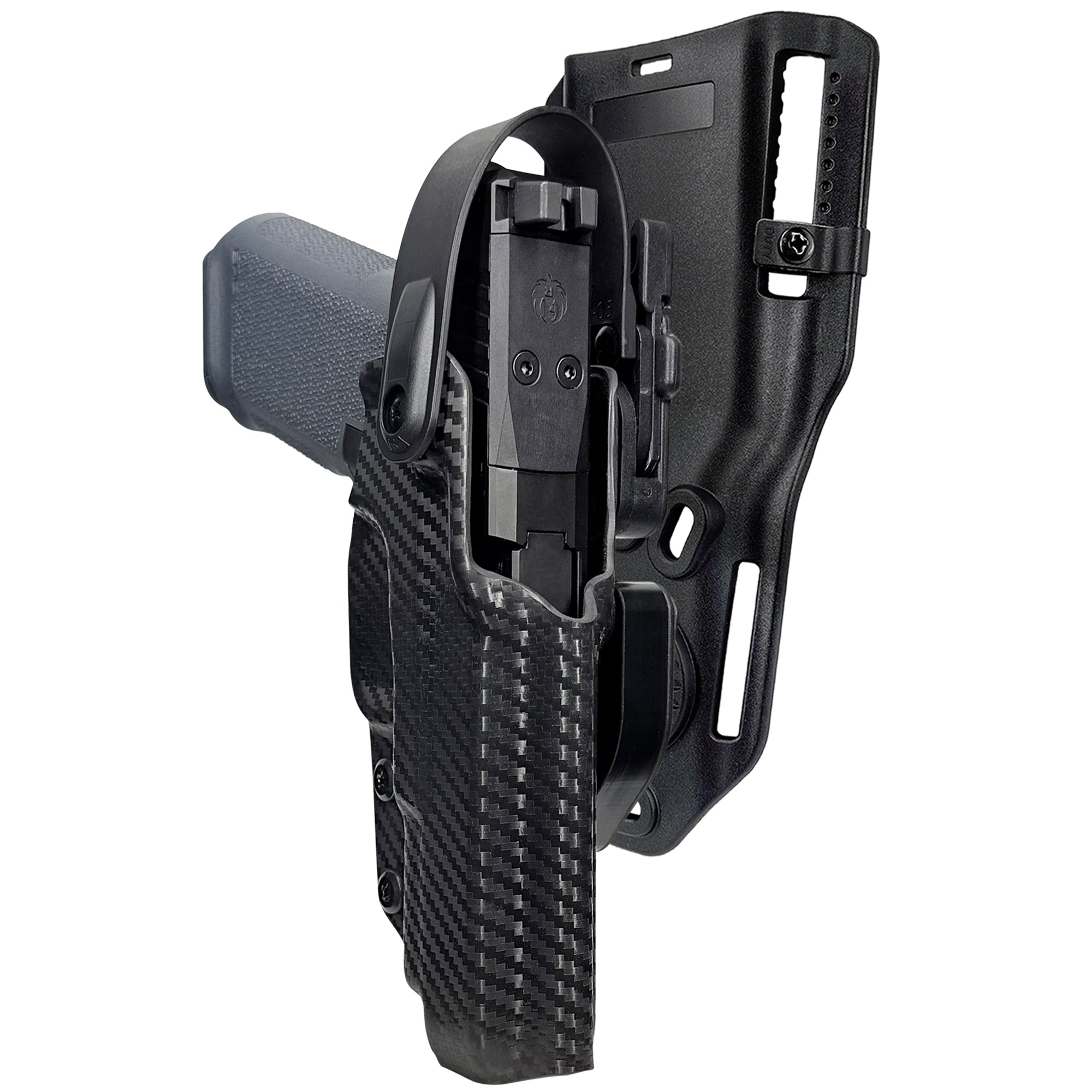 Level II Duty Drop and Offset Holster for Ruger RXM 4.5'' in Carbon Fiber